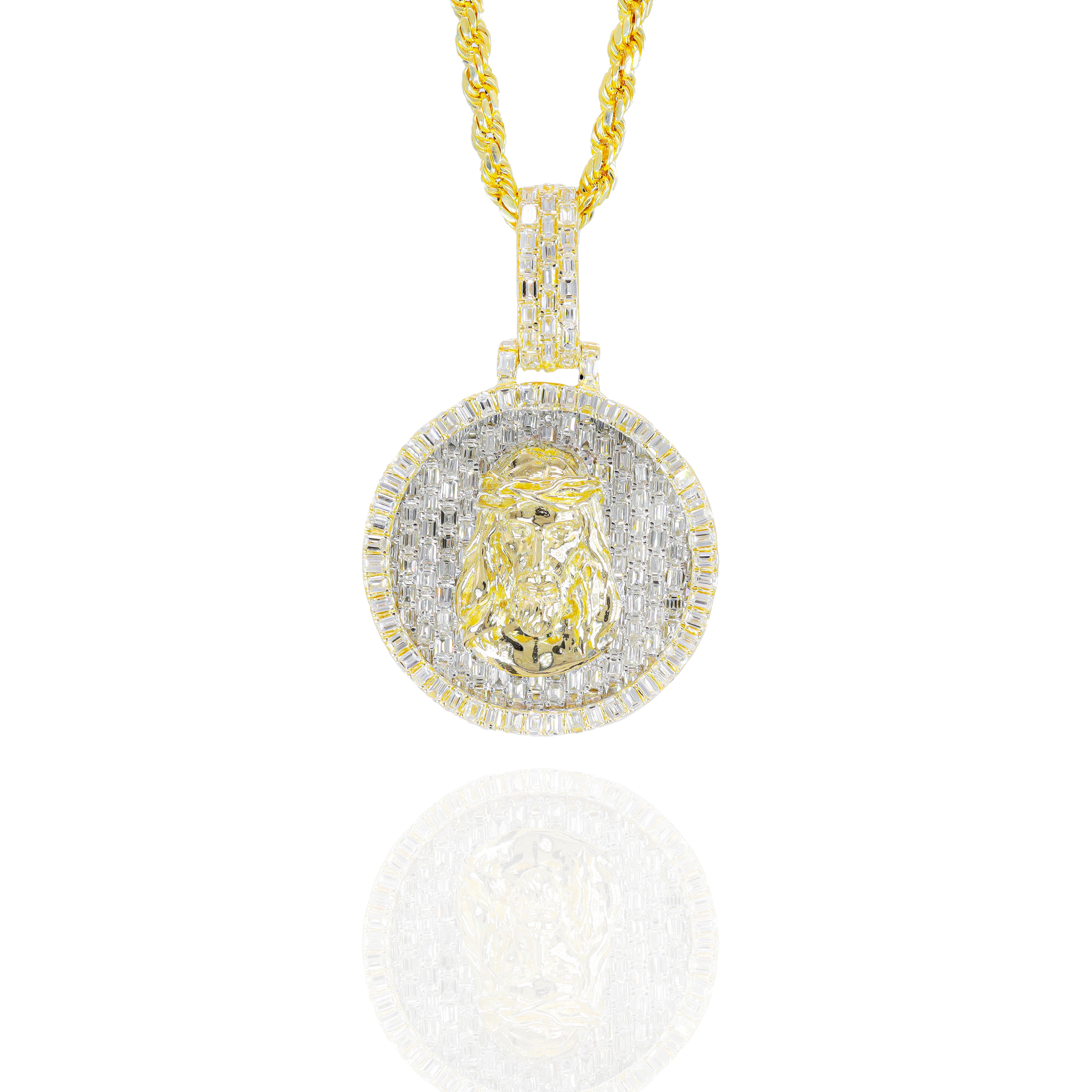 Jesus Piece Emerald Diamond Pendant
