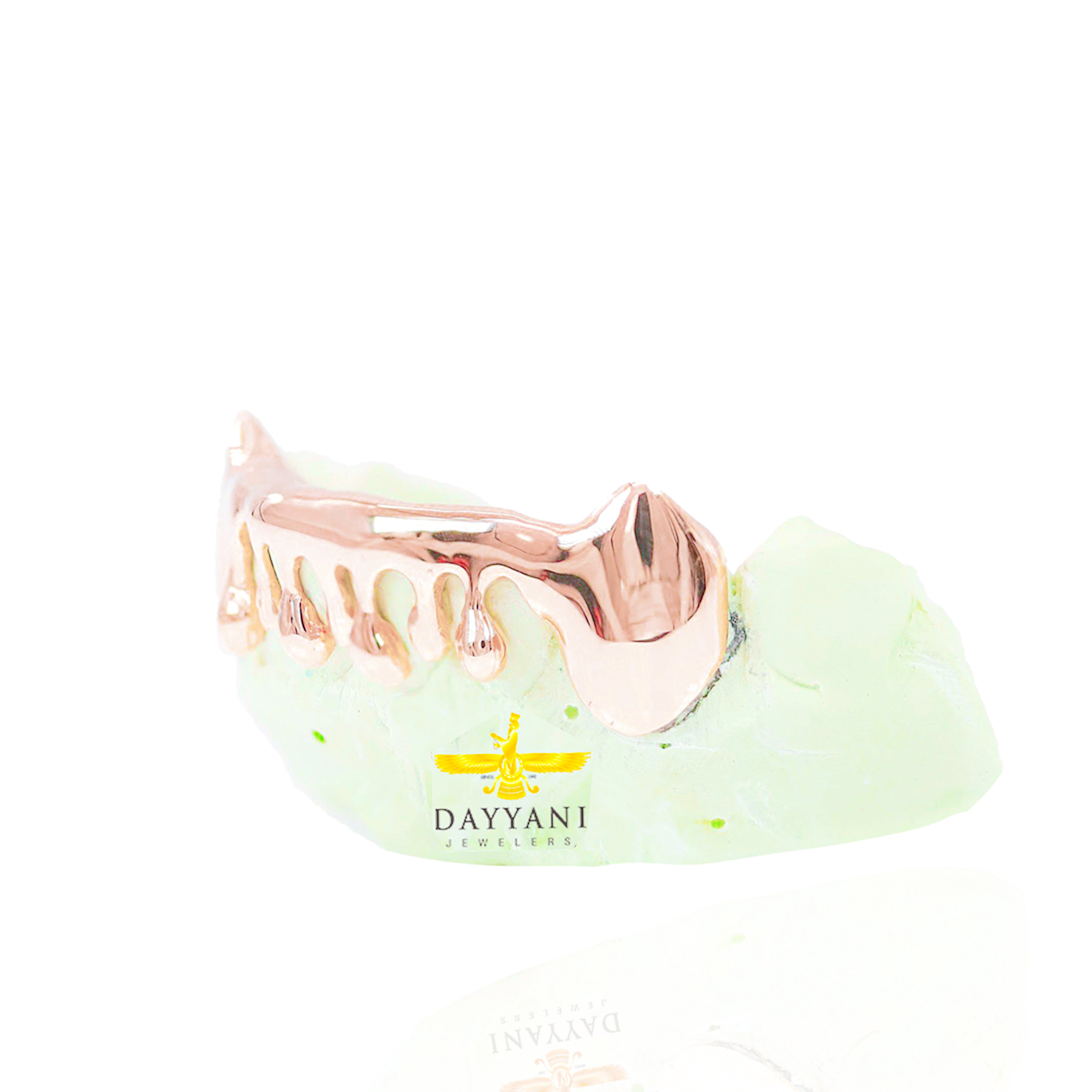 Custom 6 Teeth Drip with Extended Fangs Gold Grillz