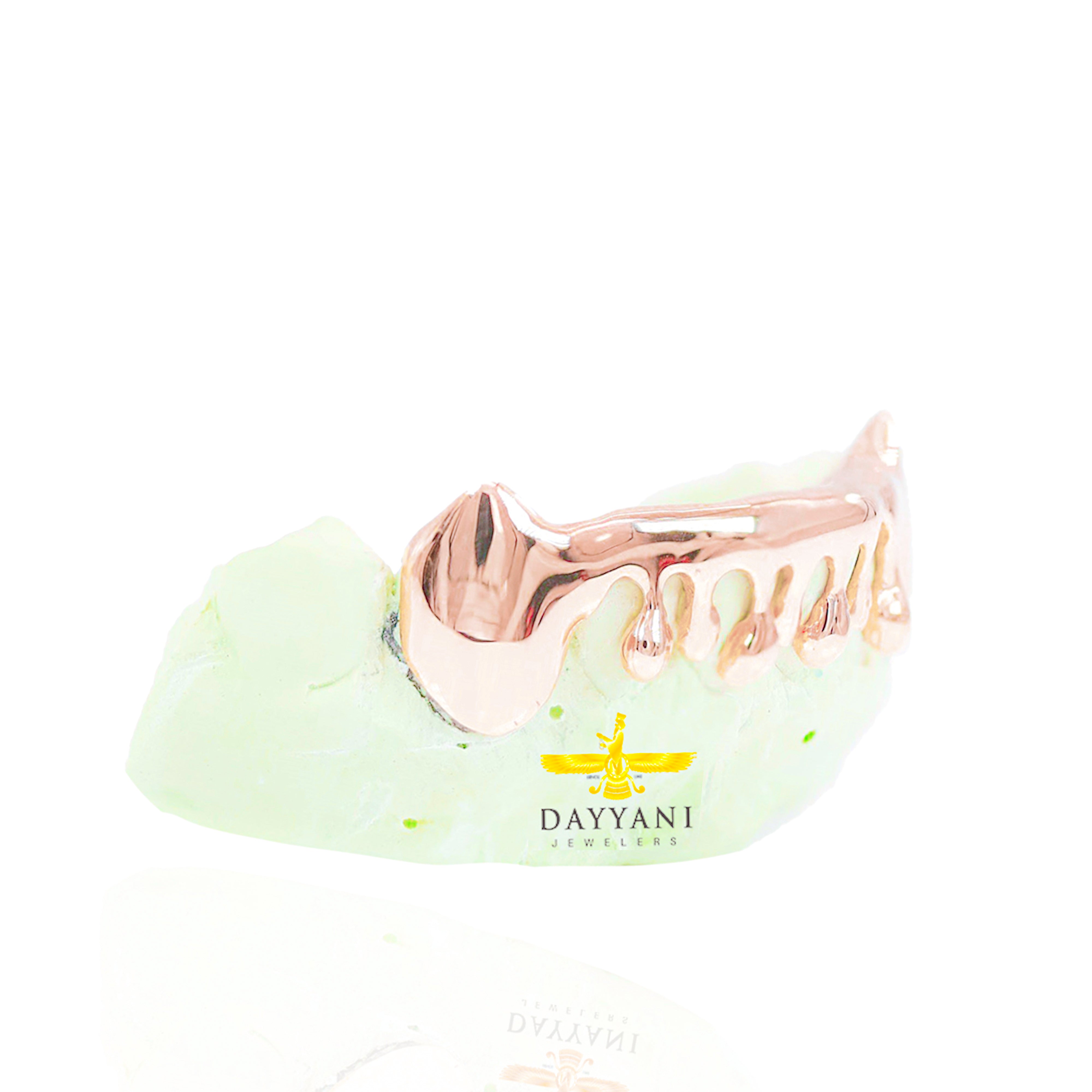 Custom 6 Teeth Drip with Extended Fangs Gold Grillz