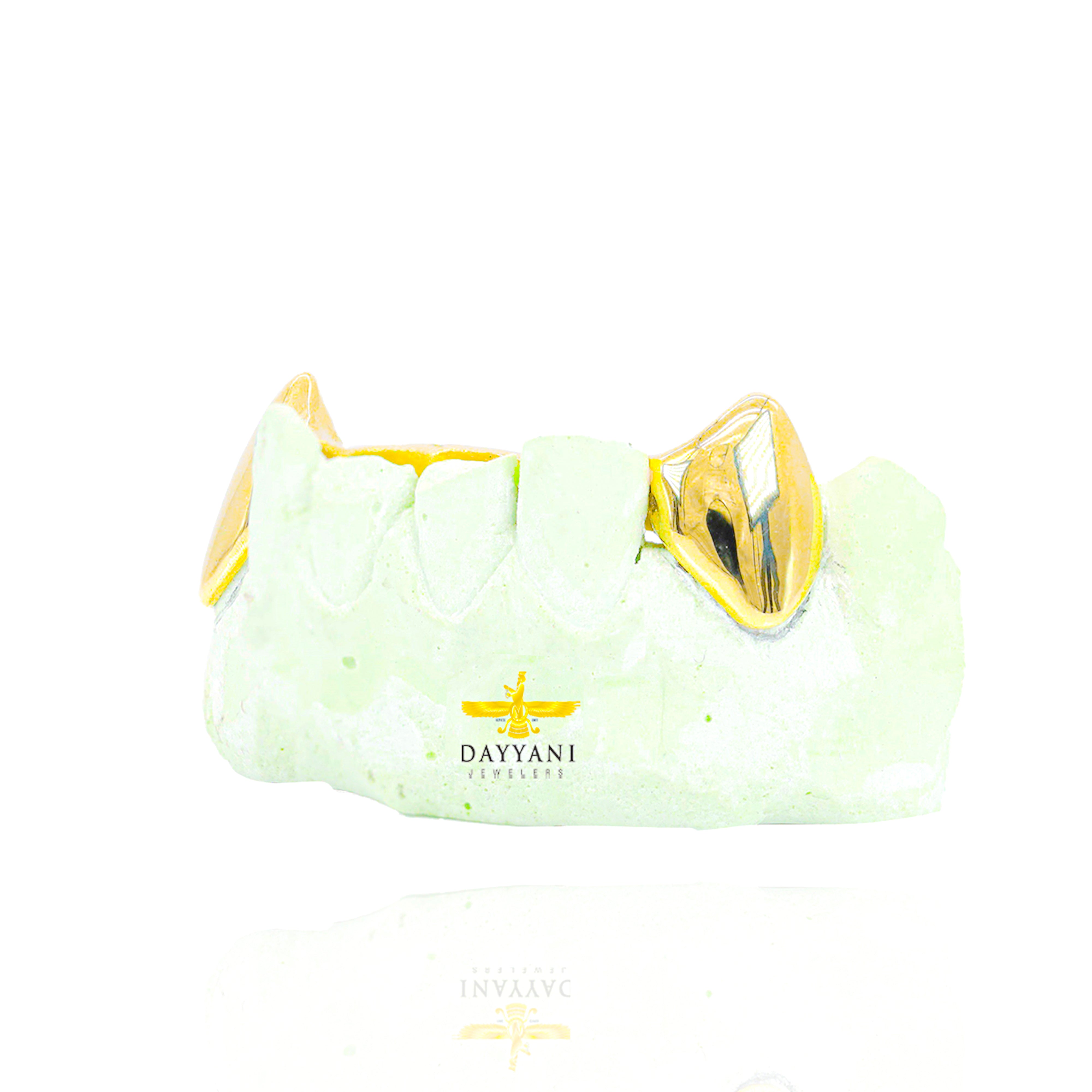 Custom 2 Teeth with Extended Fang Gold Grillz