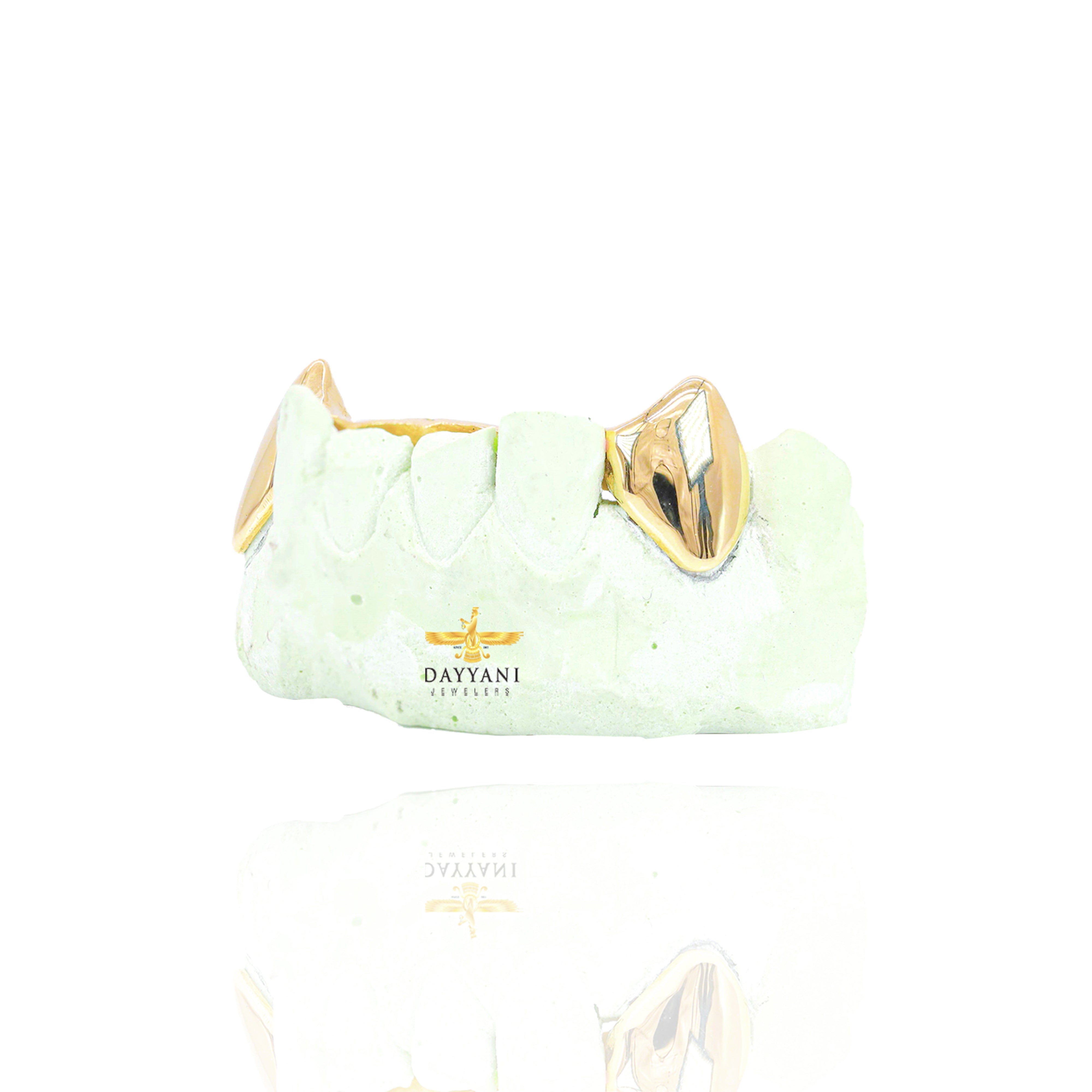 Custom 2 Teeth with Extended Fang Gold Grillz
