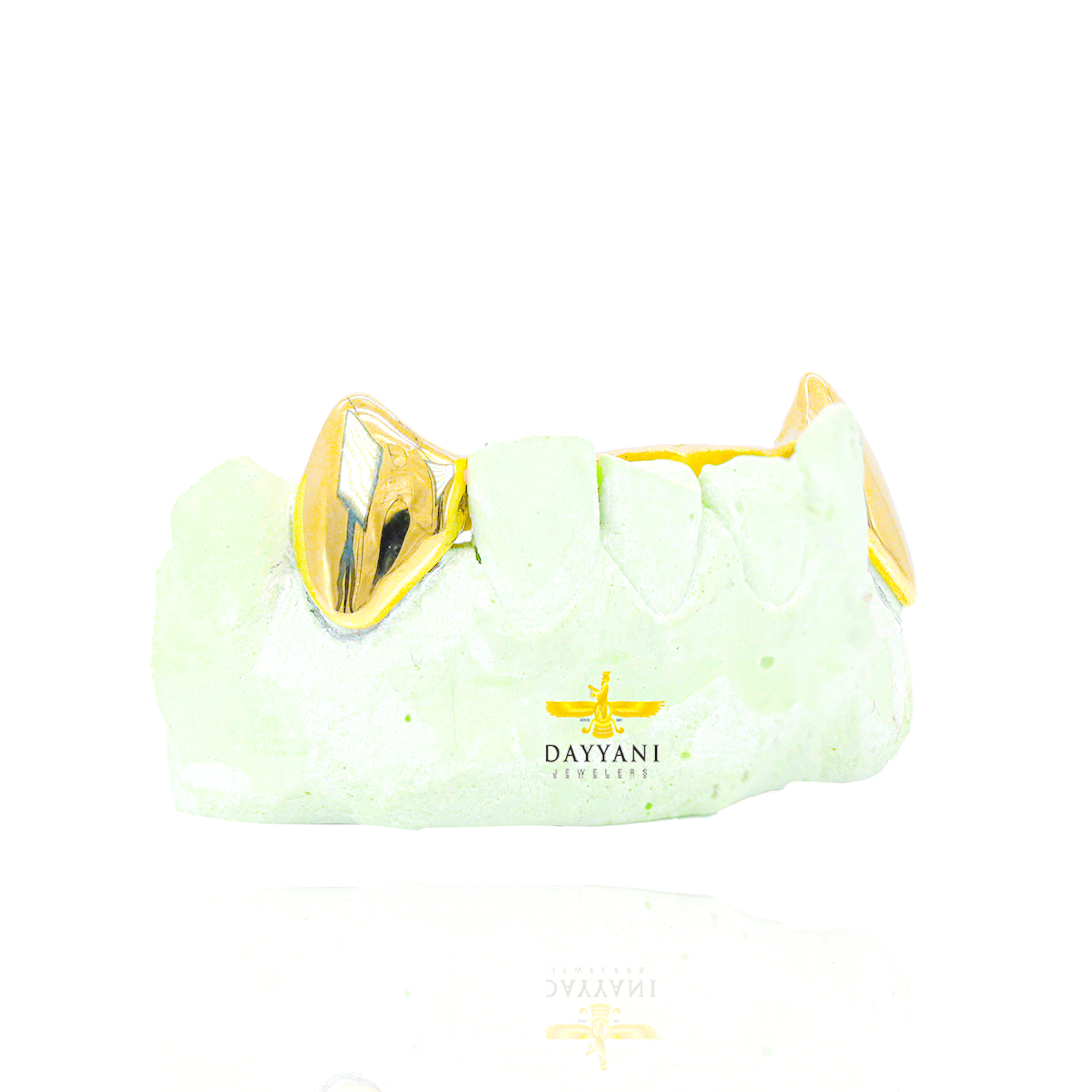 Custom 2 Teeth with Extended Fang Gold Grillz