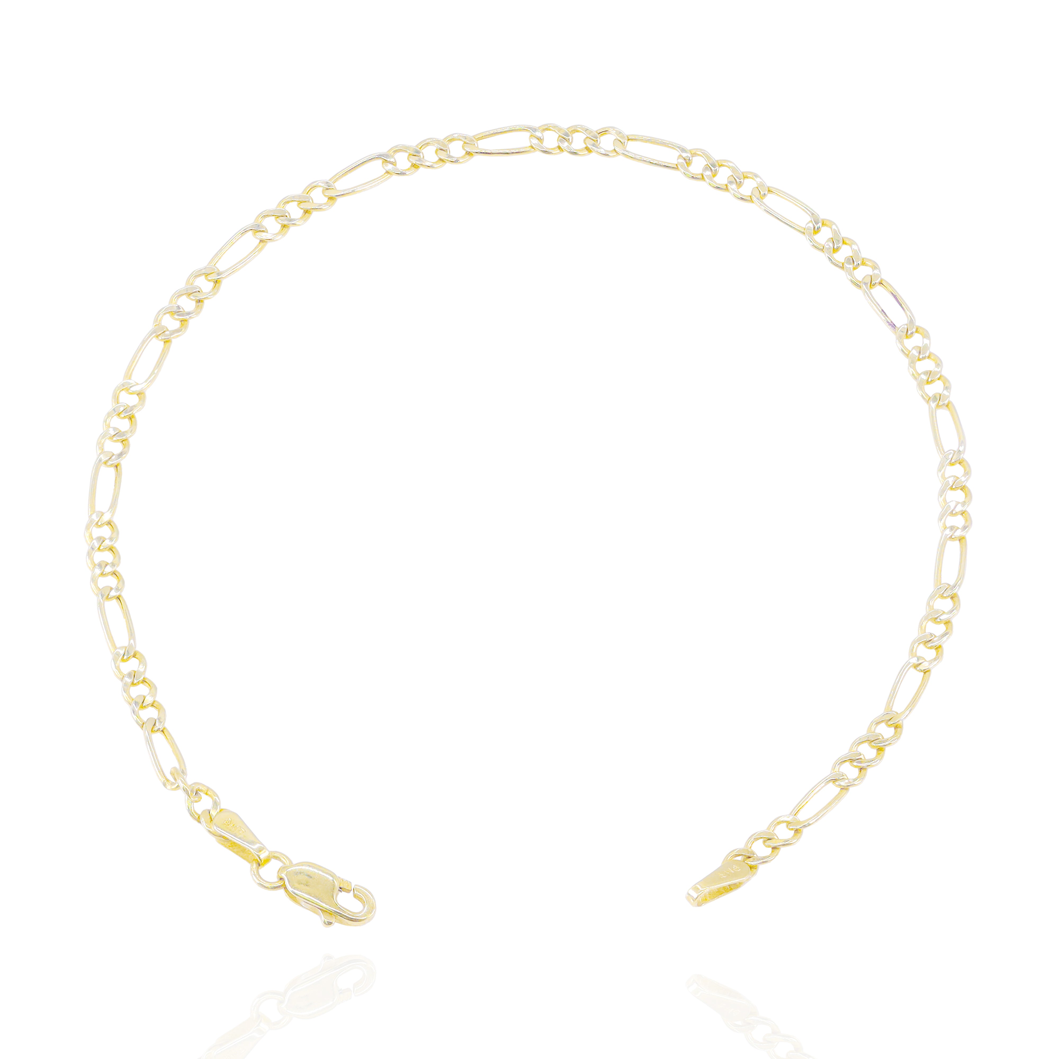 10KT Solid Yellow Gold Figaro Bracelet