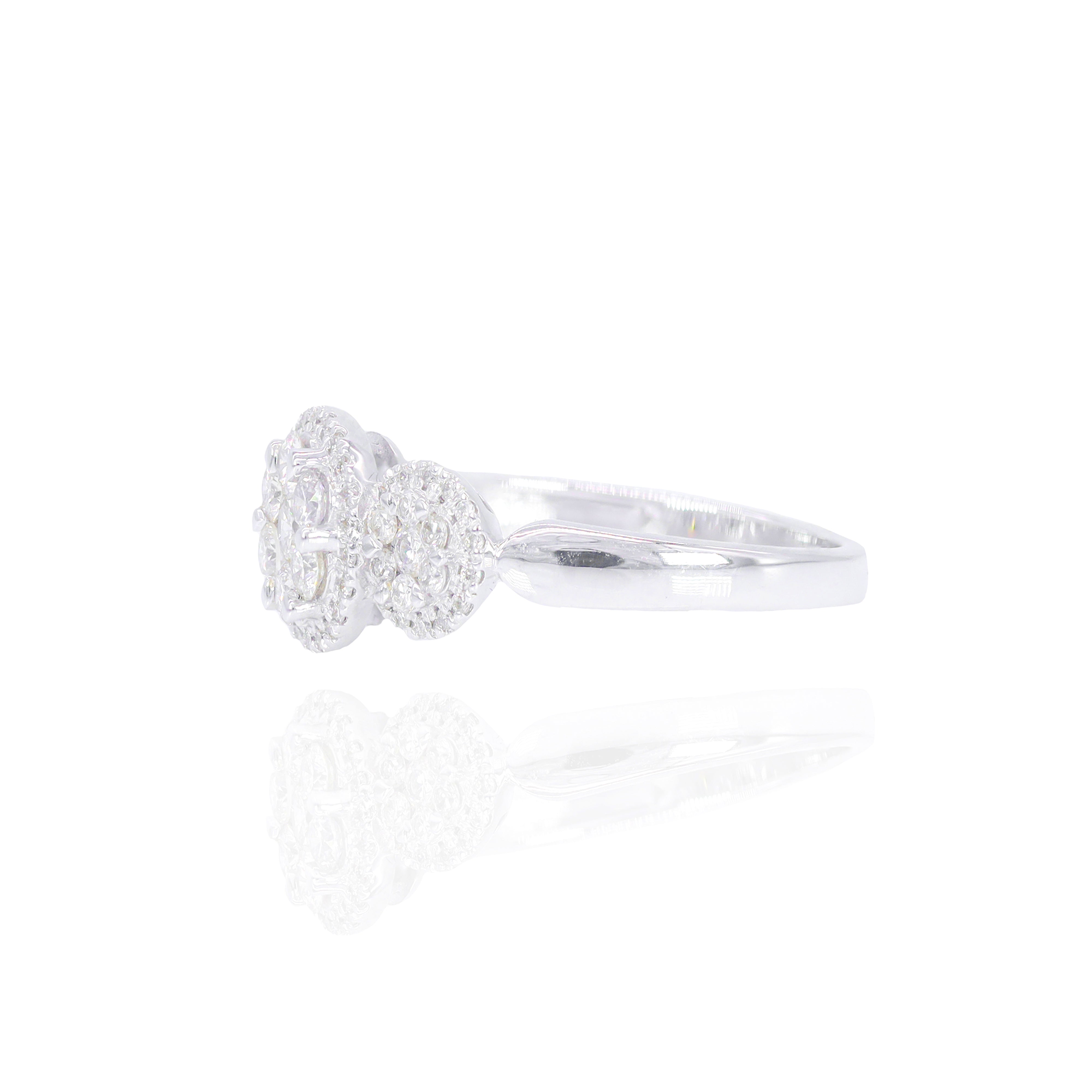 3 Sectional Cluster Diamond Ring