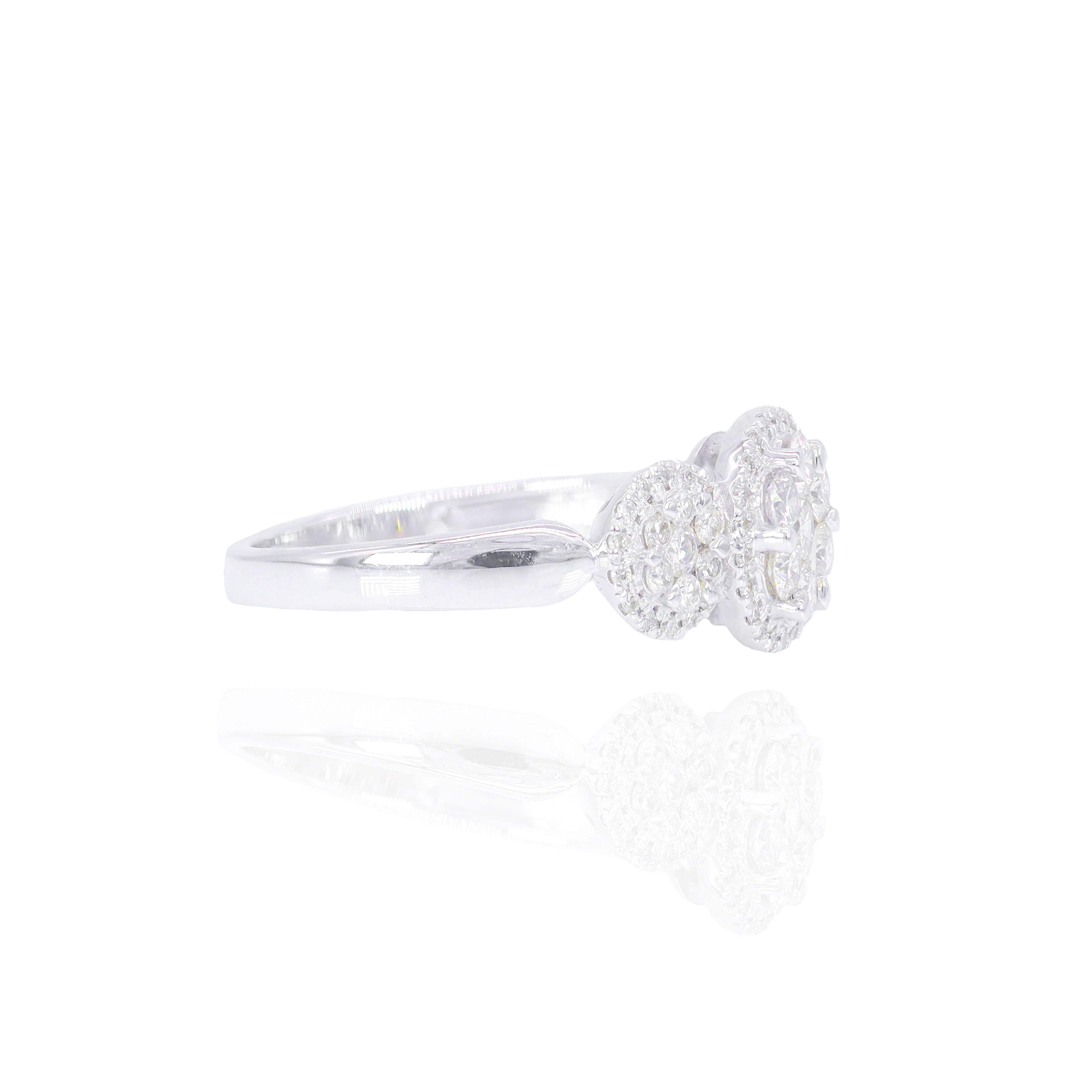 3 Sectional Cluster Diamond Ring