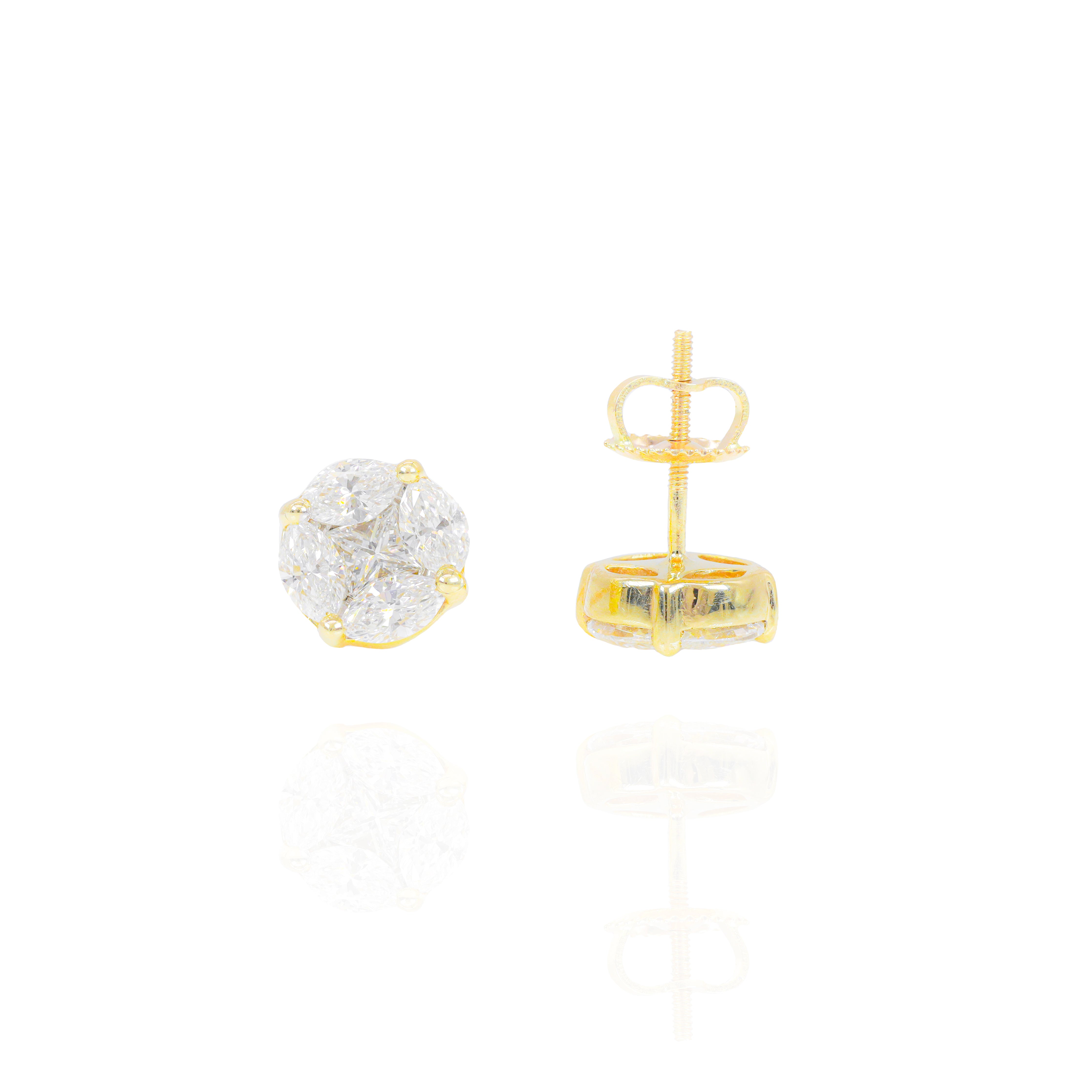 Marquise & Princess Cut Diamond Earrings
