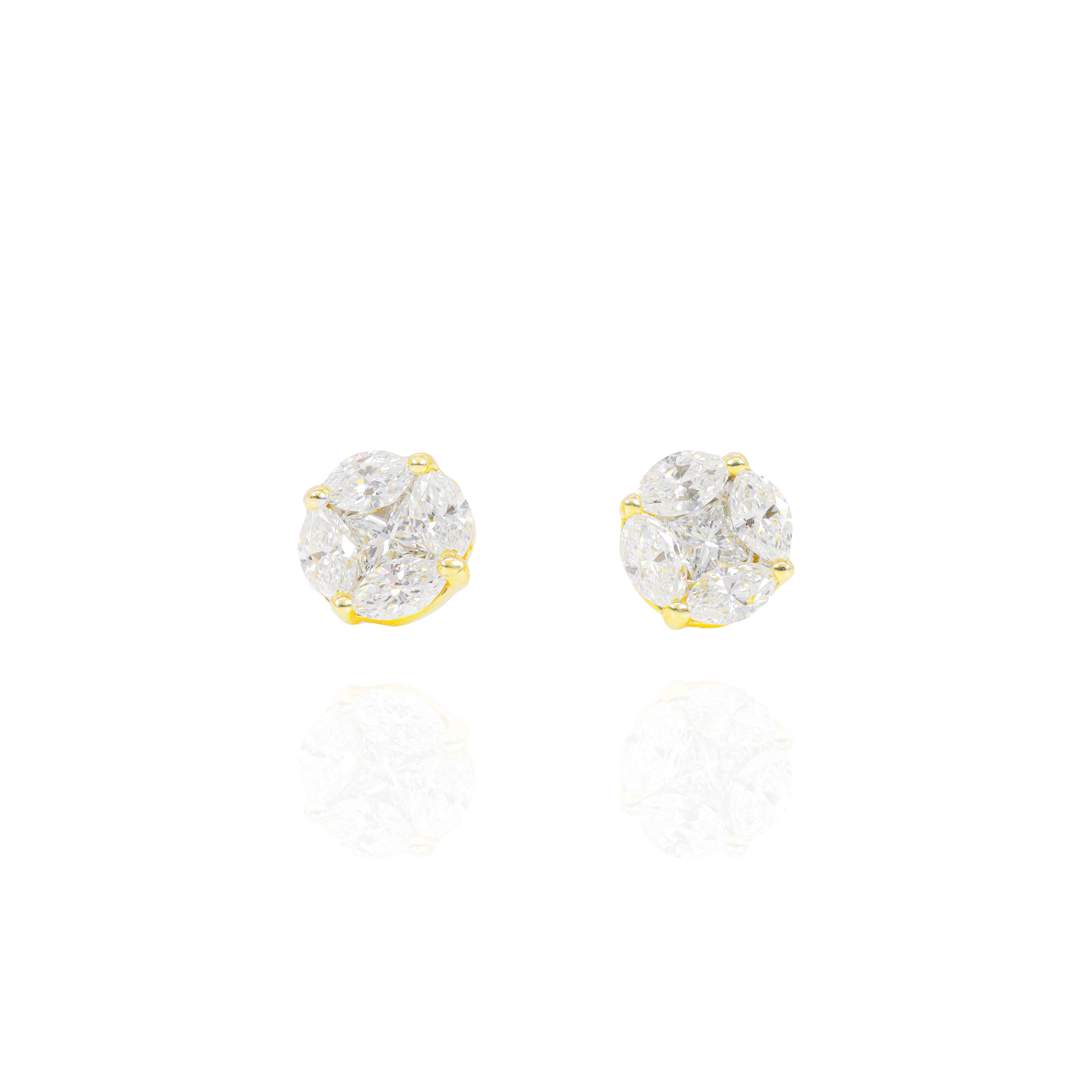 Marquise & Princess Cut Diamond Earrings
