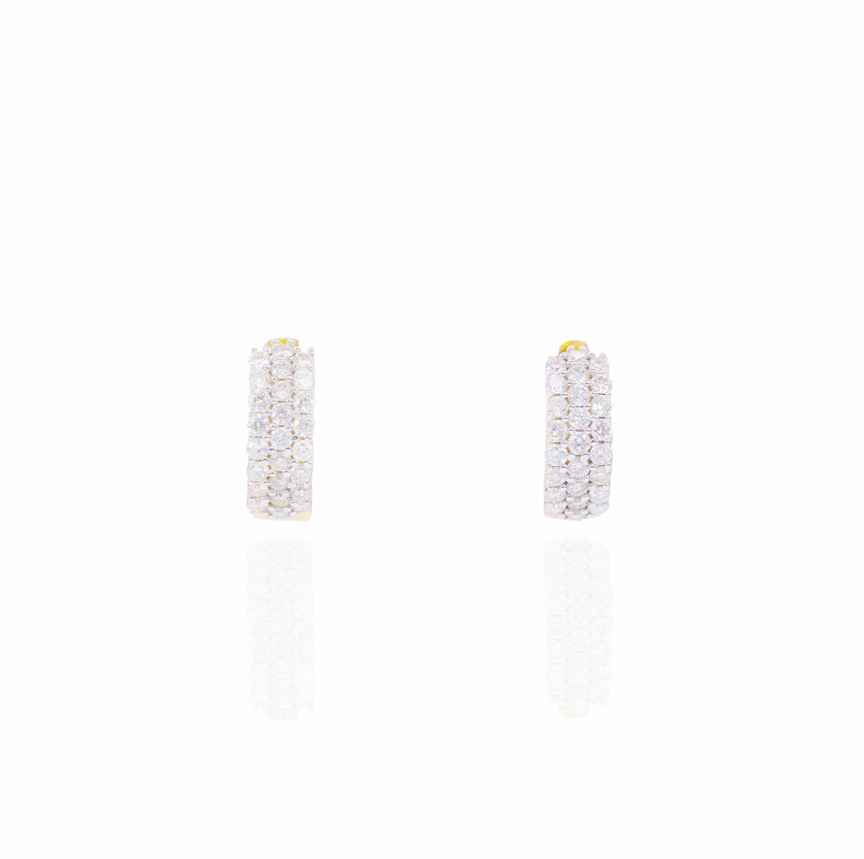 Small Diamond Huggie/Hoop Earrings