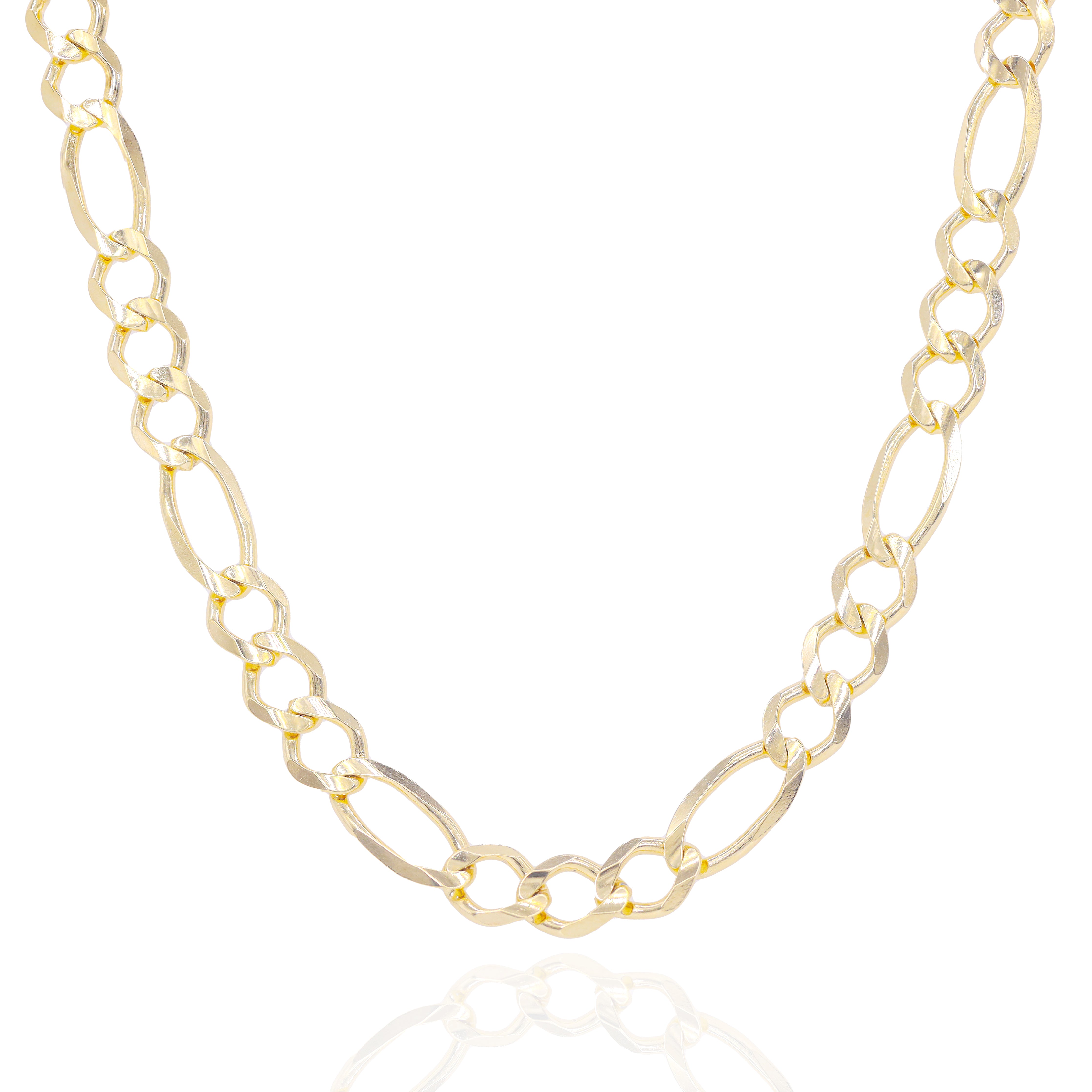 14KT Solid Yellow Gold Figaro Chain