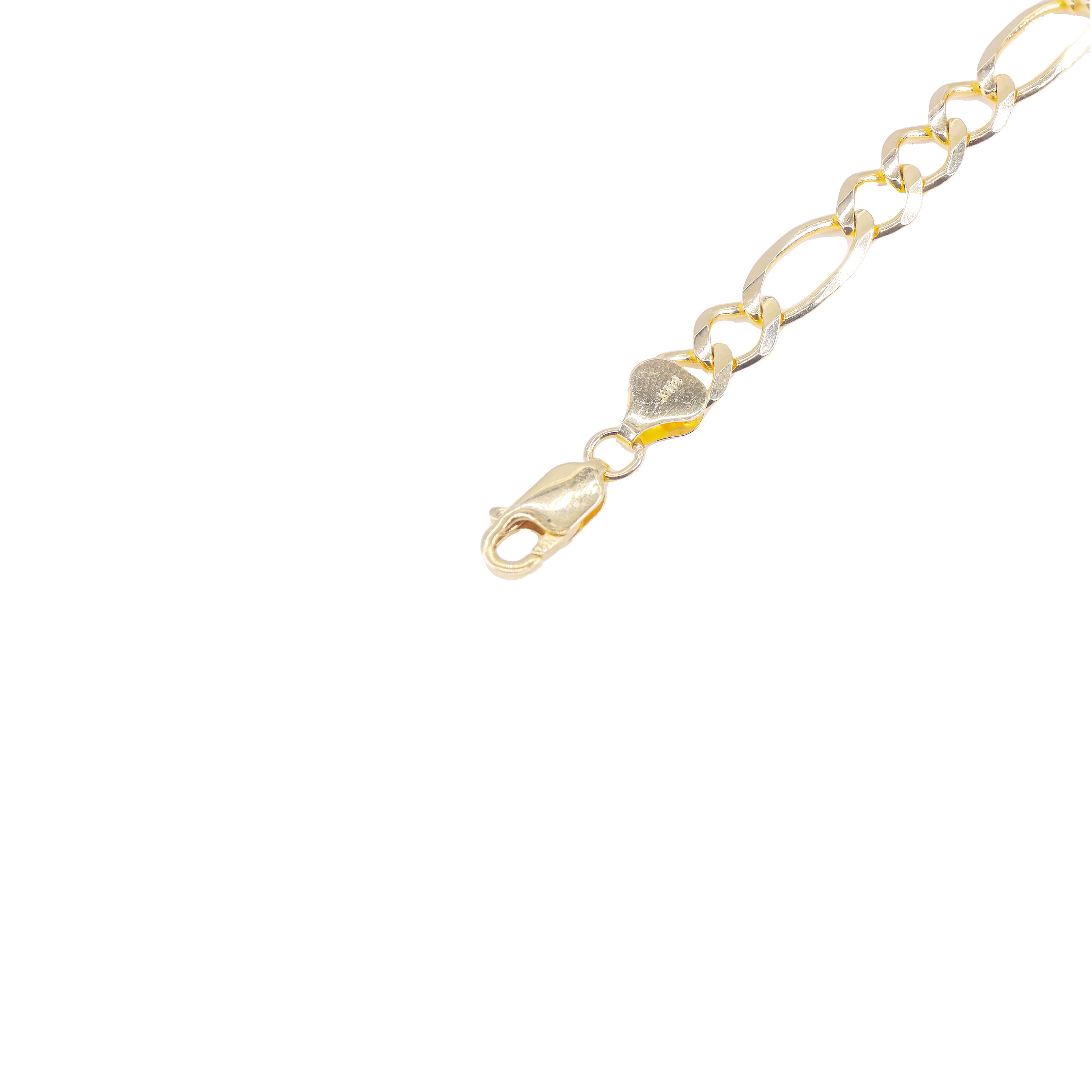 14KT Solid Yellow Gold Figaro Chain