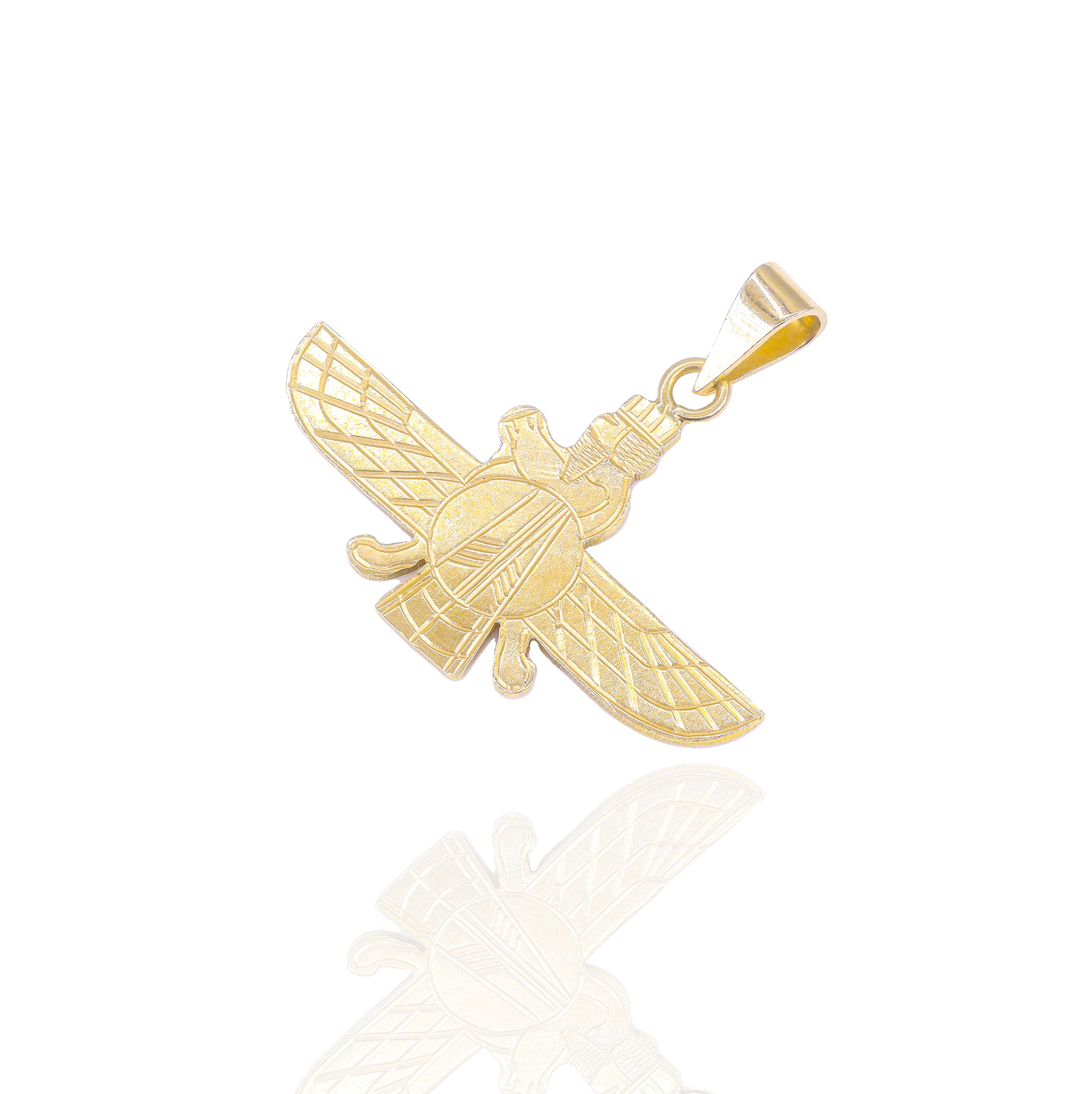 18KT Yellow Gold Zoroastrian Faravahar Pendant