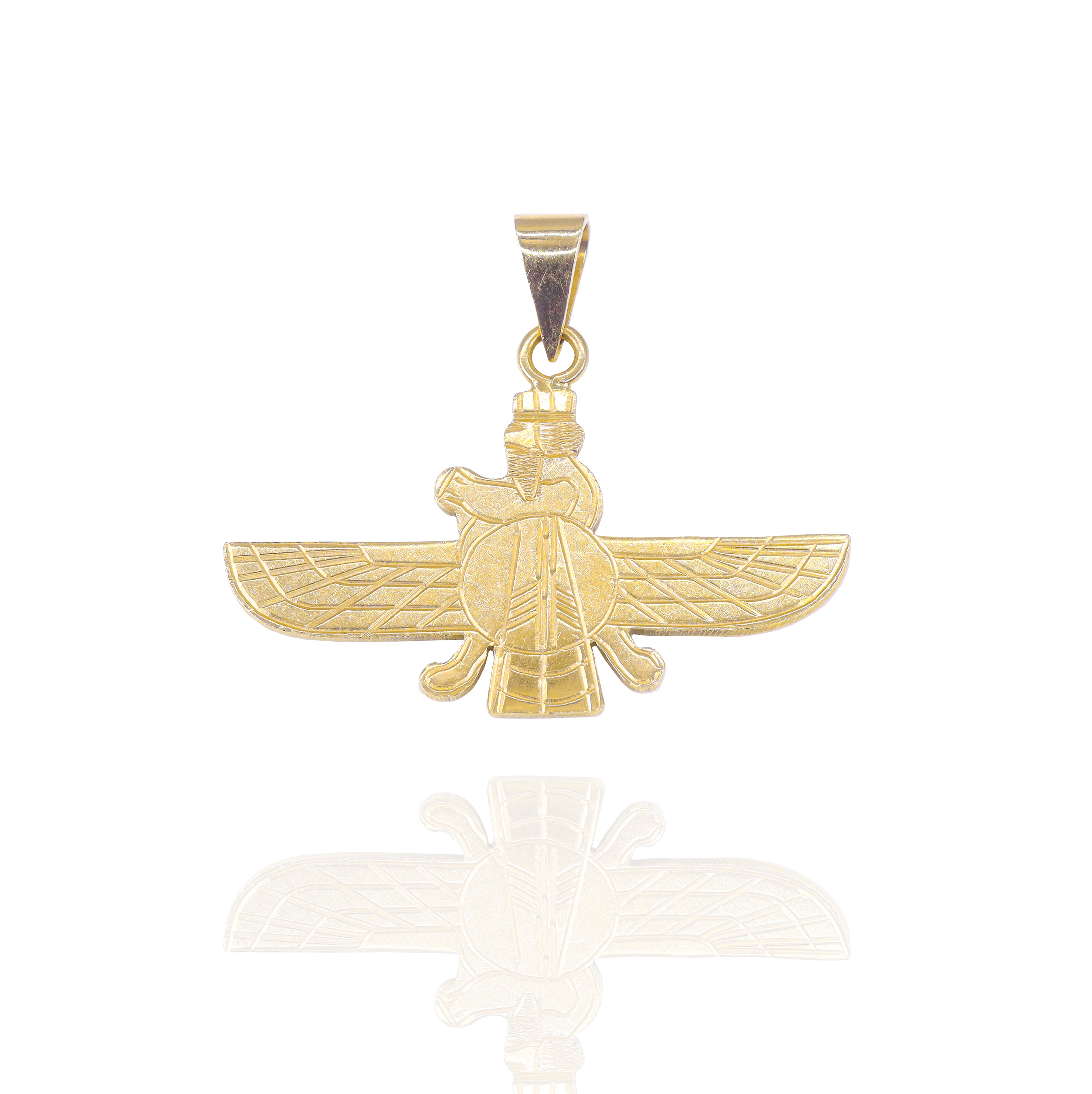 18KT Yellow Gold Zoroastrian Faravahar Pendant