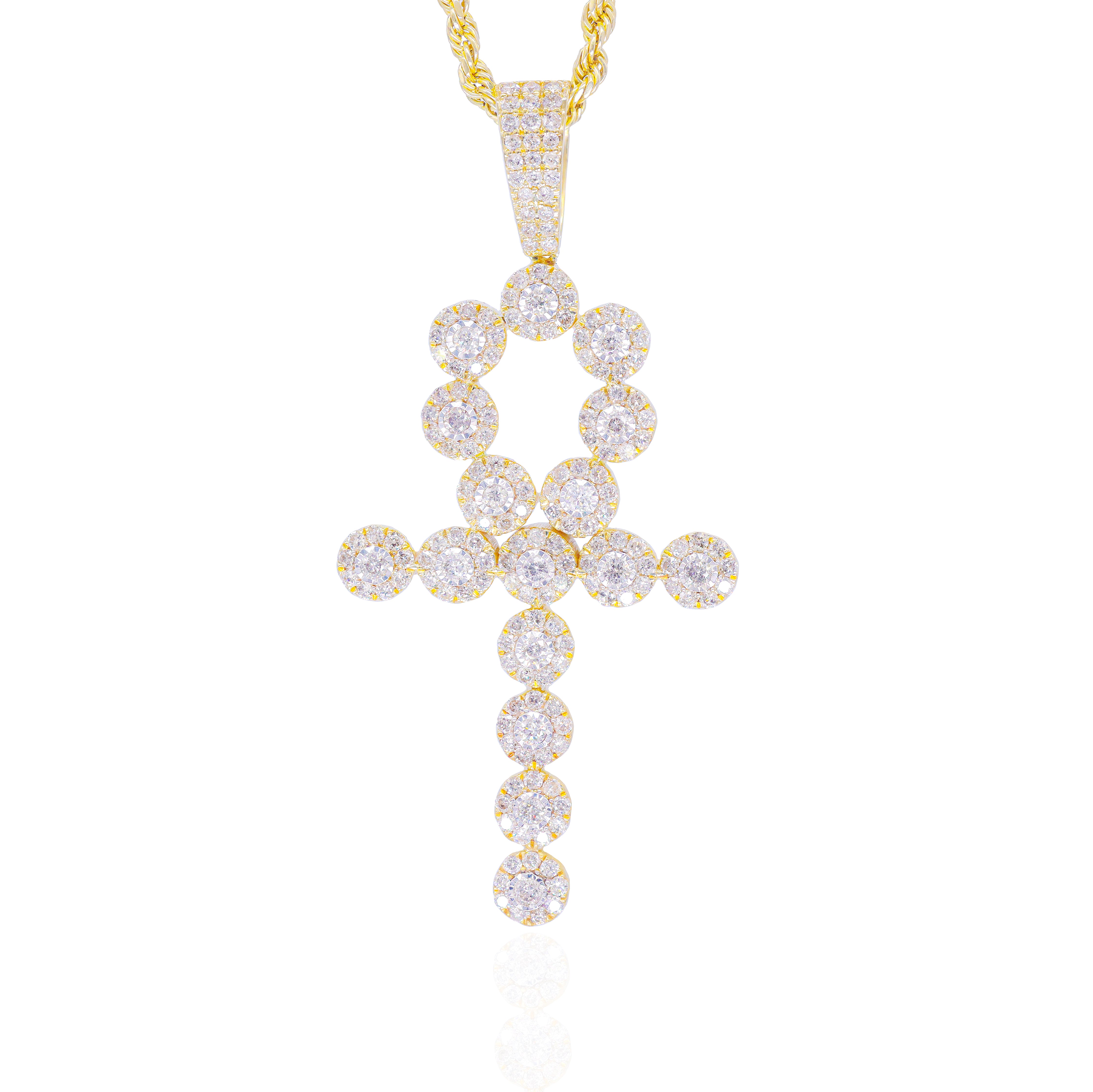 Diamond Cut Ankh Diamond Pendant