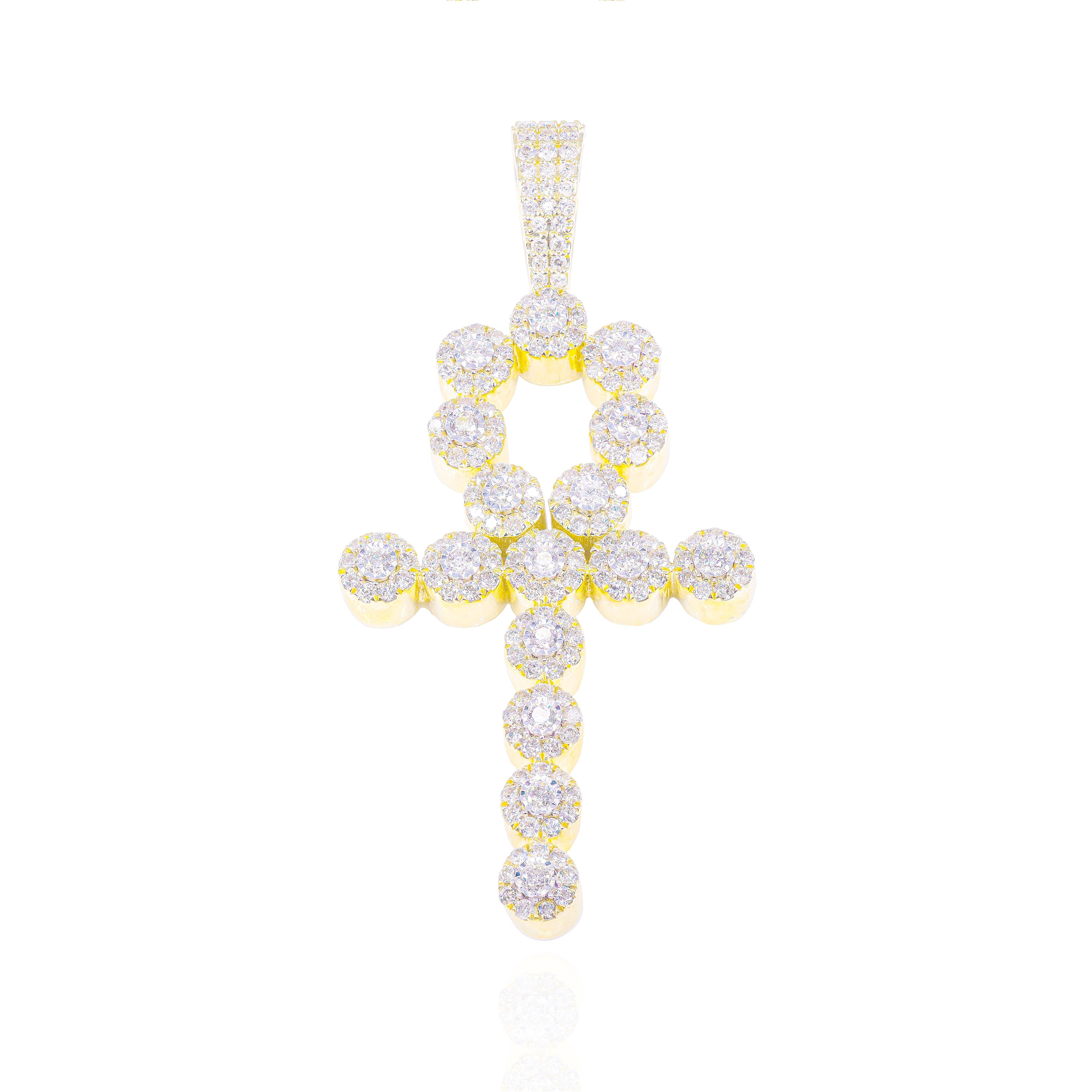 Diamond Cut Ankh Diamond Pendant