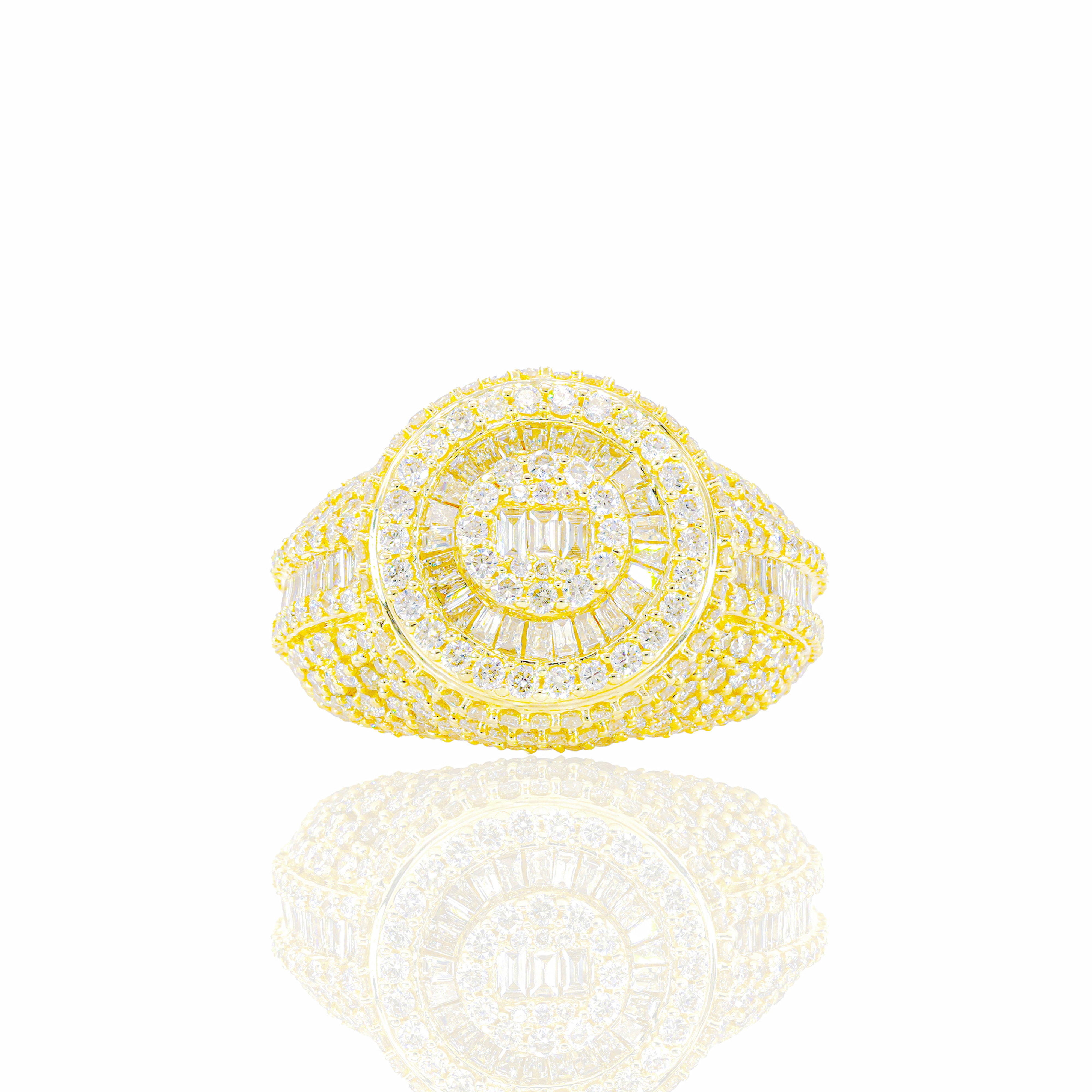 Baguette Circle Cluster Diamond Ring