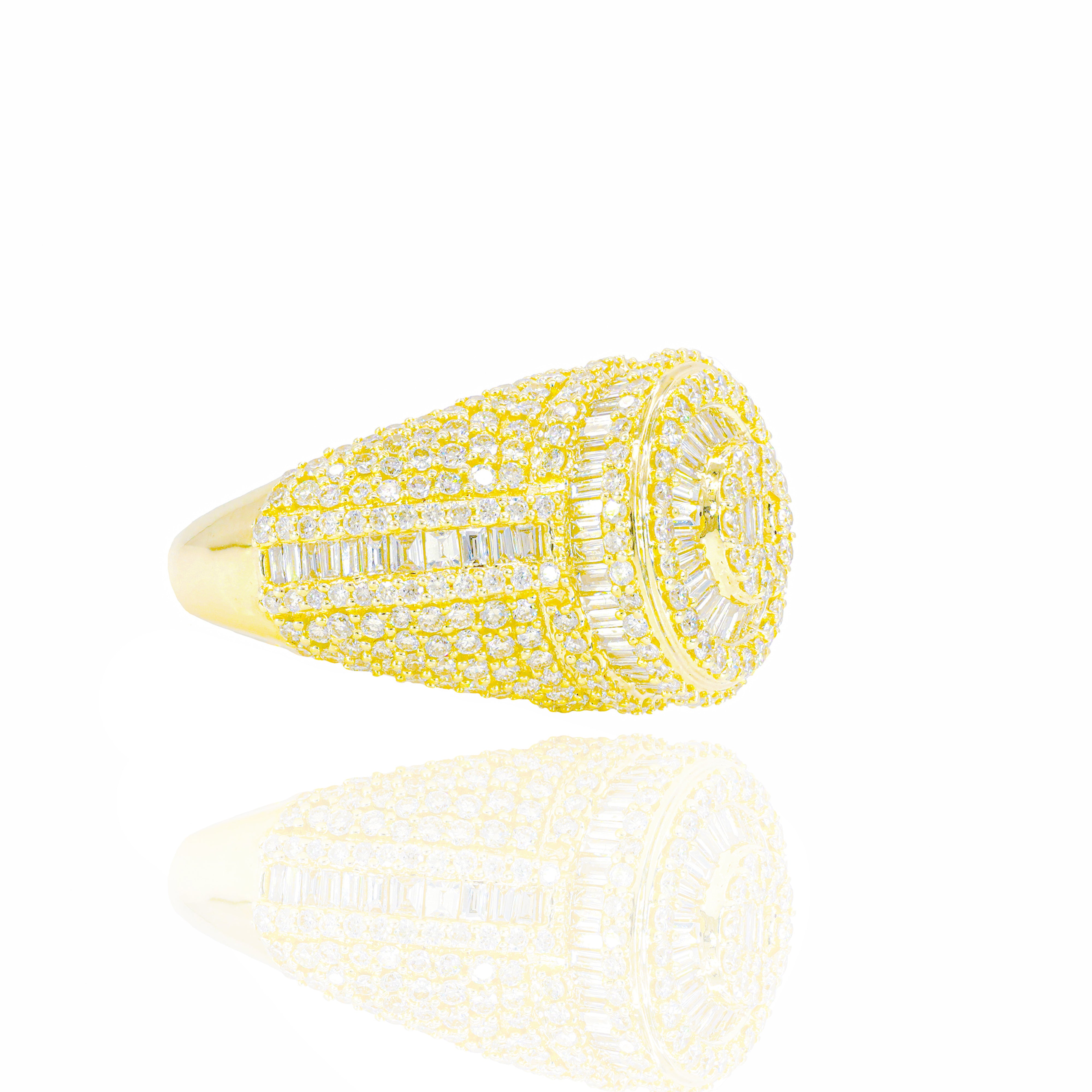 Baguette Circle Cluster Diamond Ring
