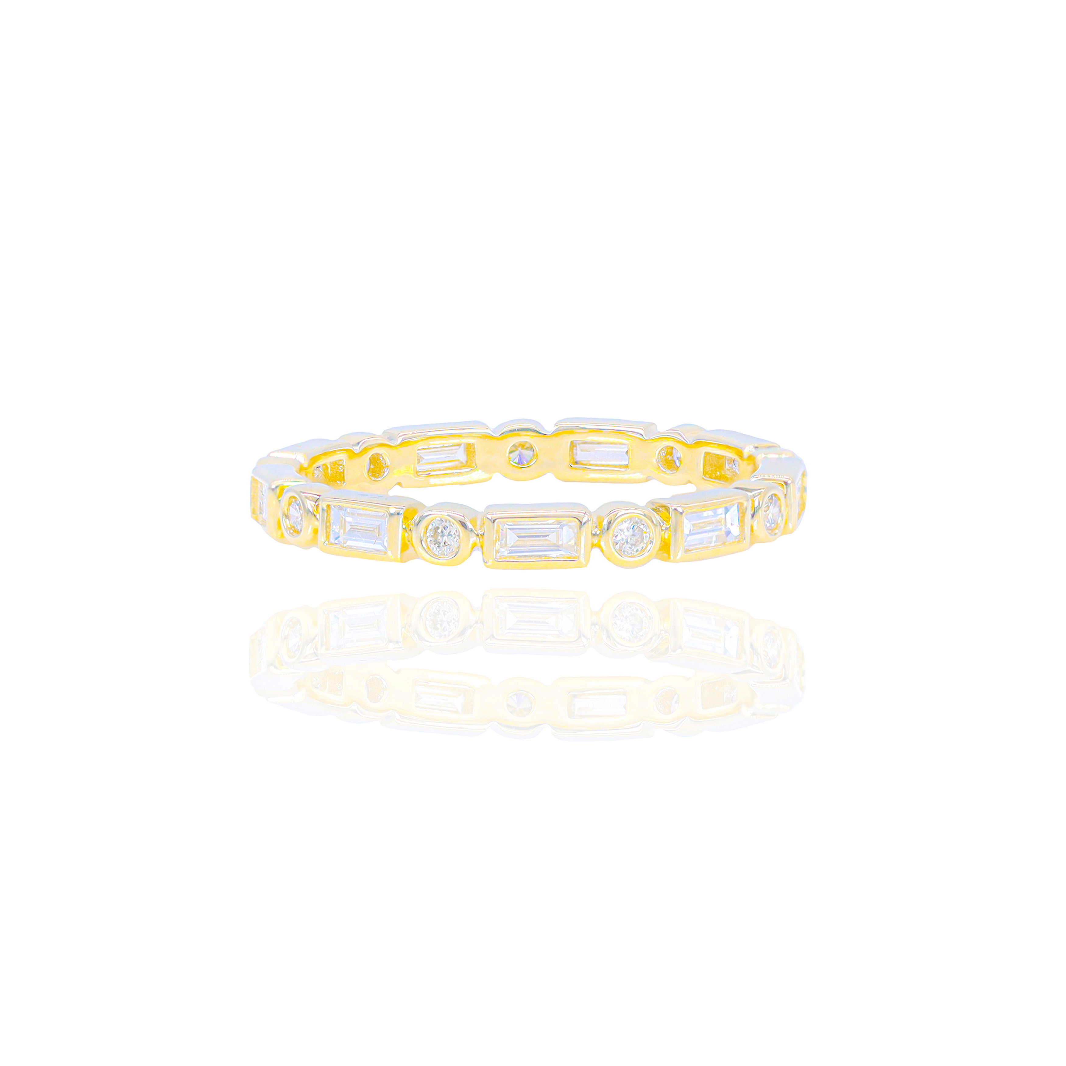 Alternating Baguette & Round Diamond Eternity Band