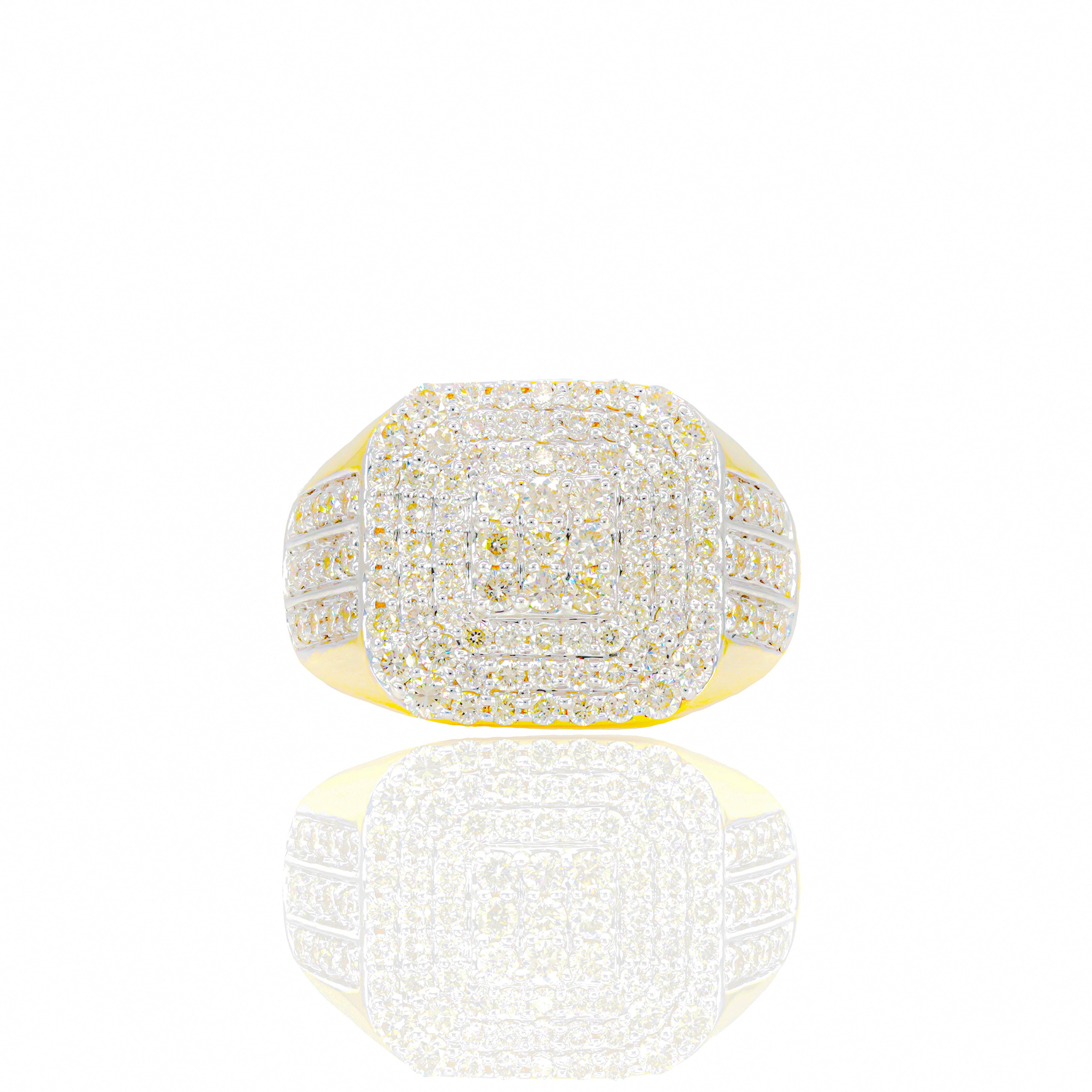 Square Diamond Signet Ring