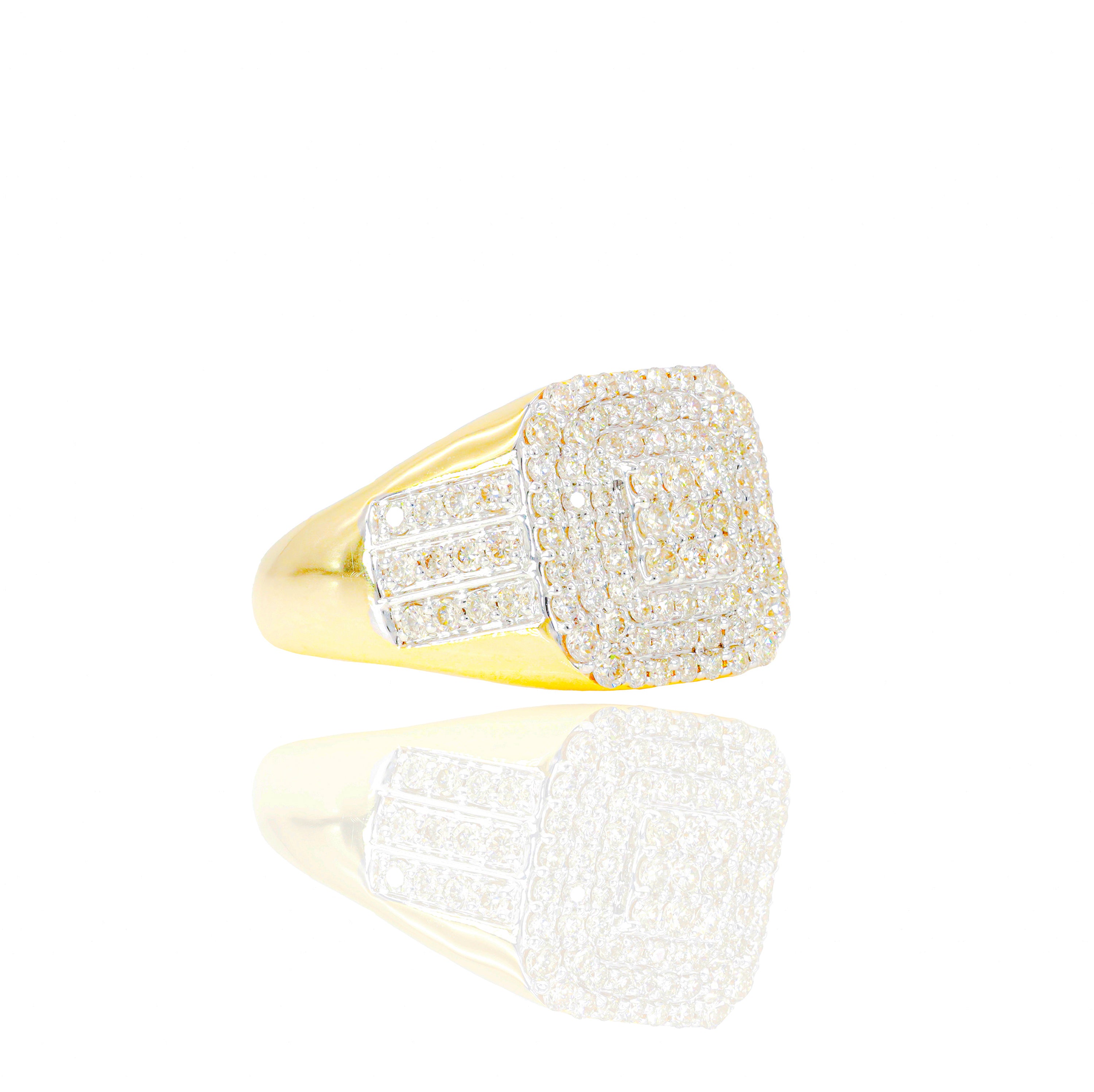 Square Diamond Signet Ring