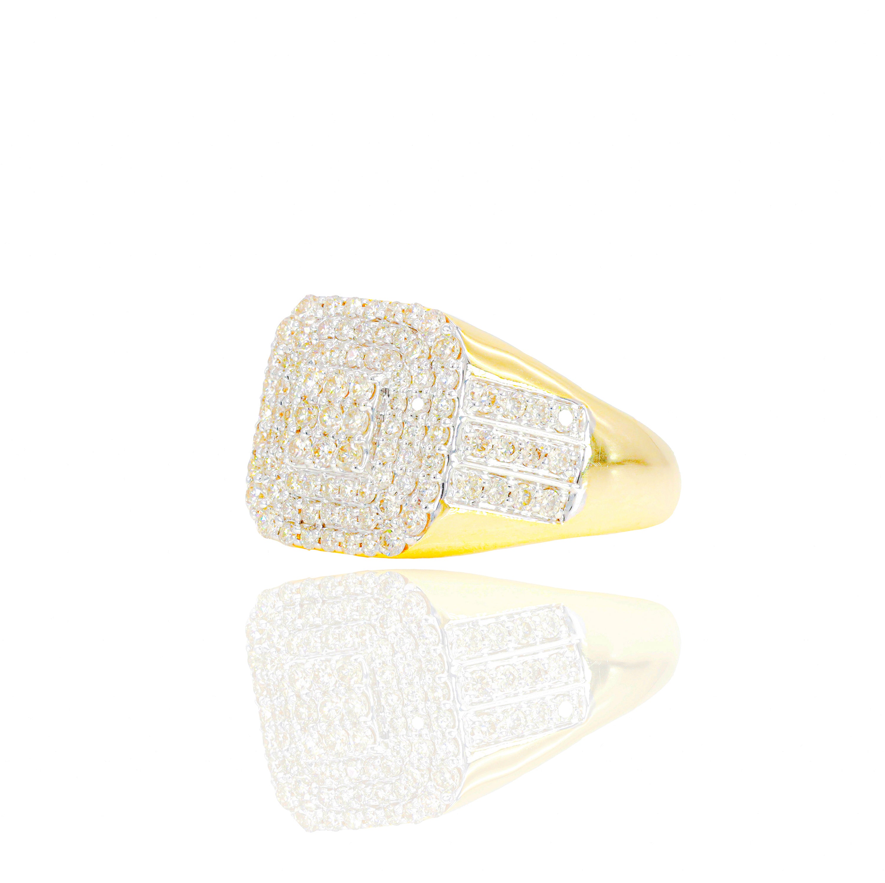 Square Diamond Signet Ring