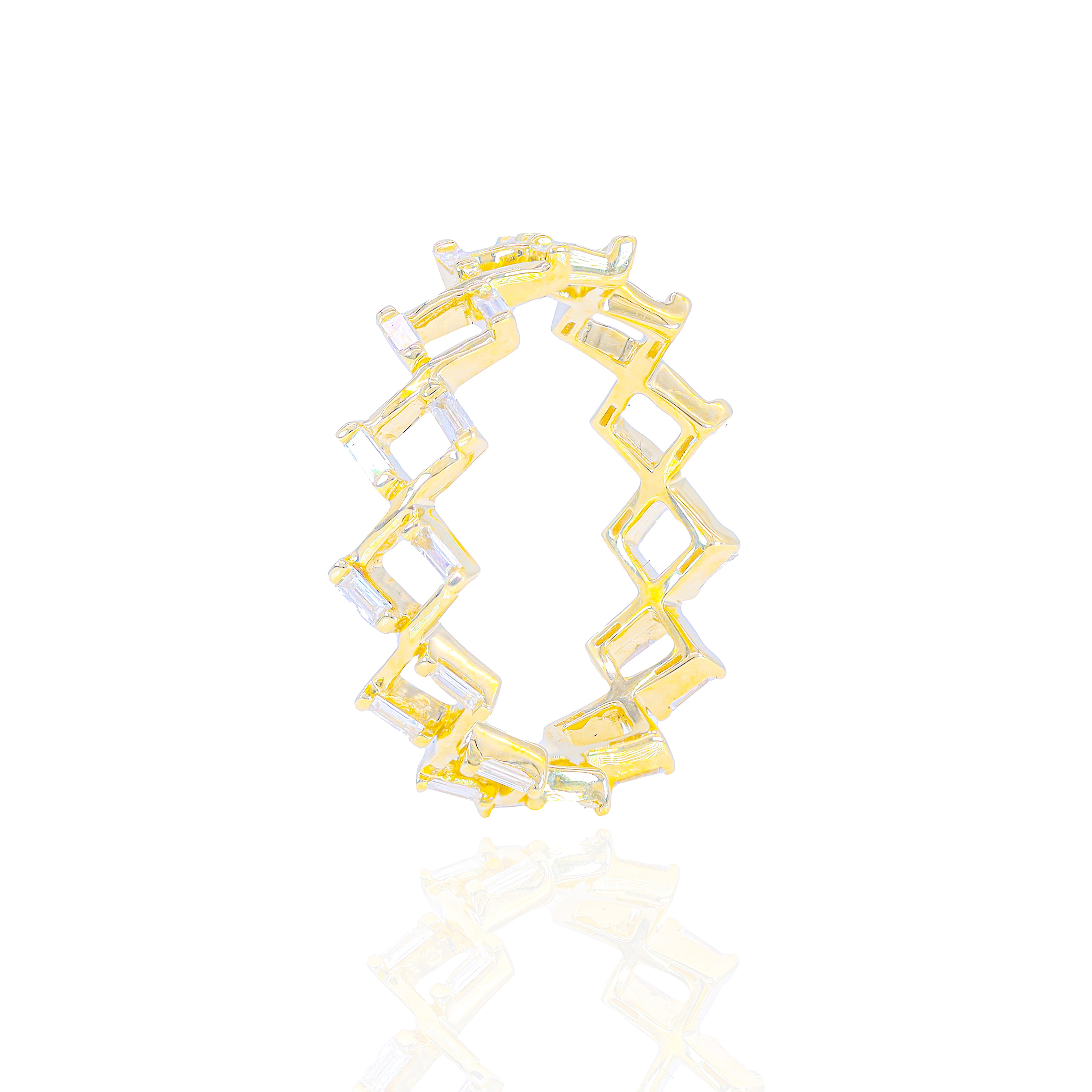 Baguette Caged Eternity Diamond Ring