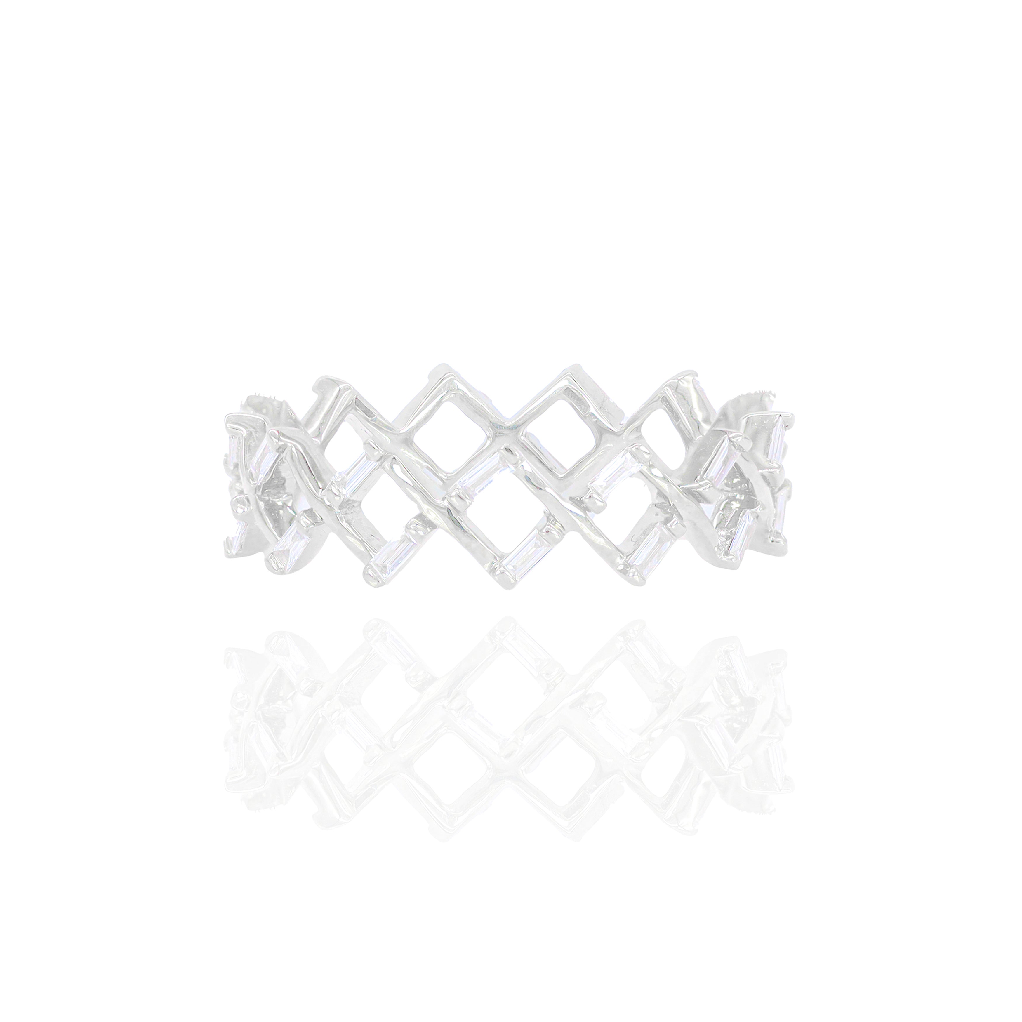 Baguette Caged Eternity Diamond Ring