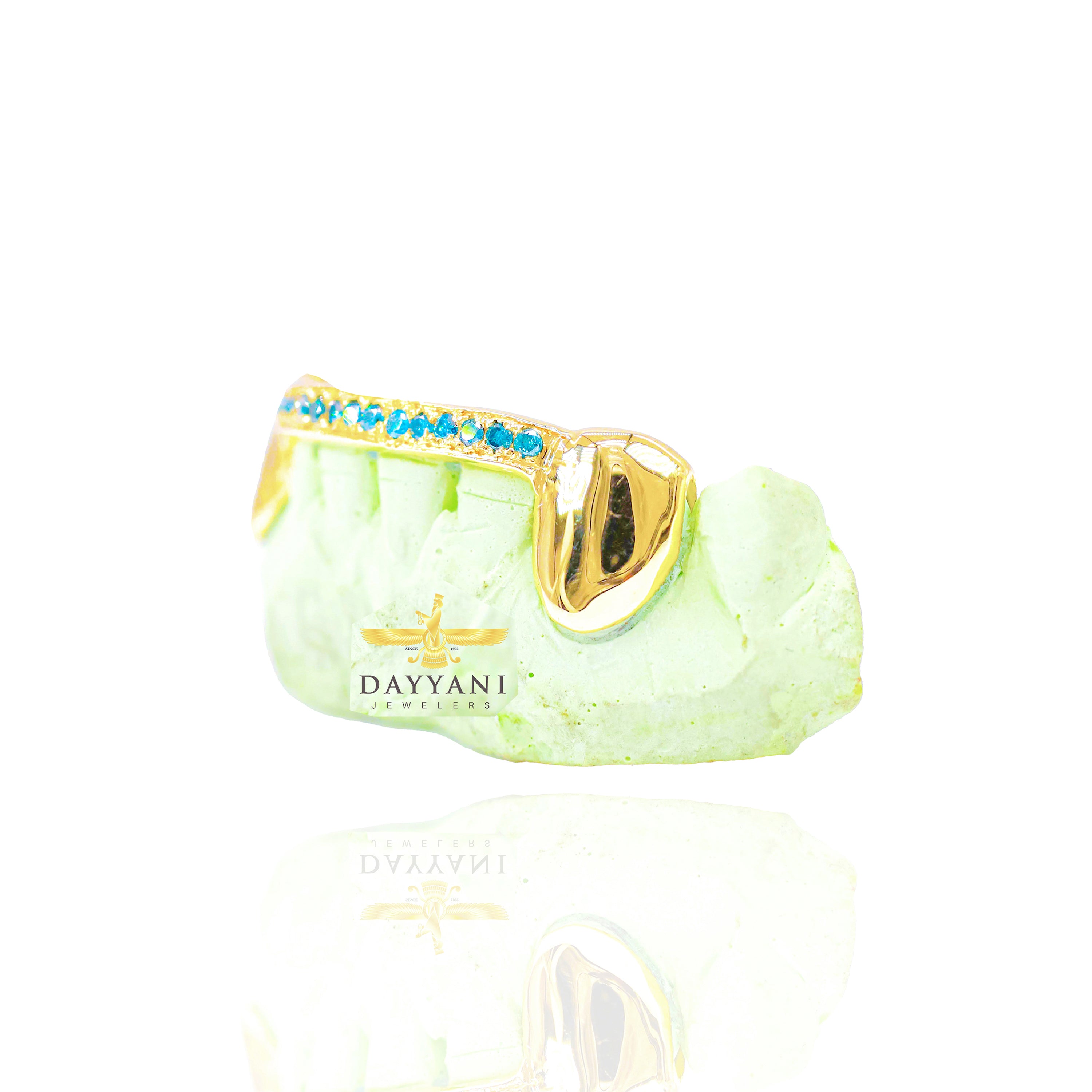 Custom ANY COLOR Gemstone One Row Bar Gold Grillz