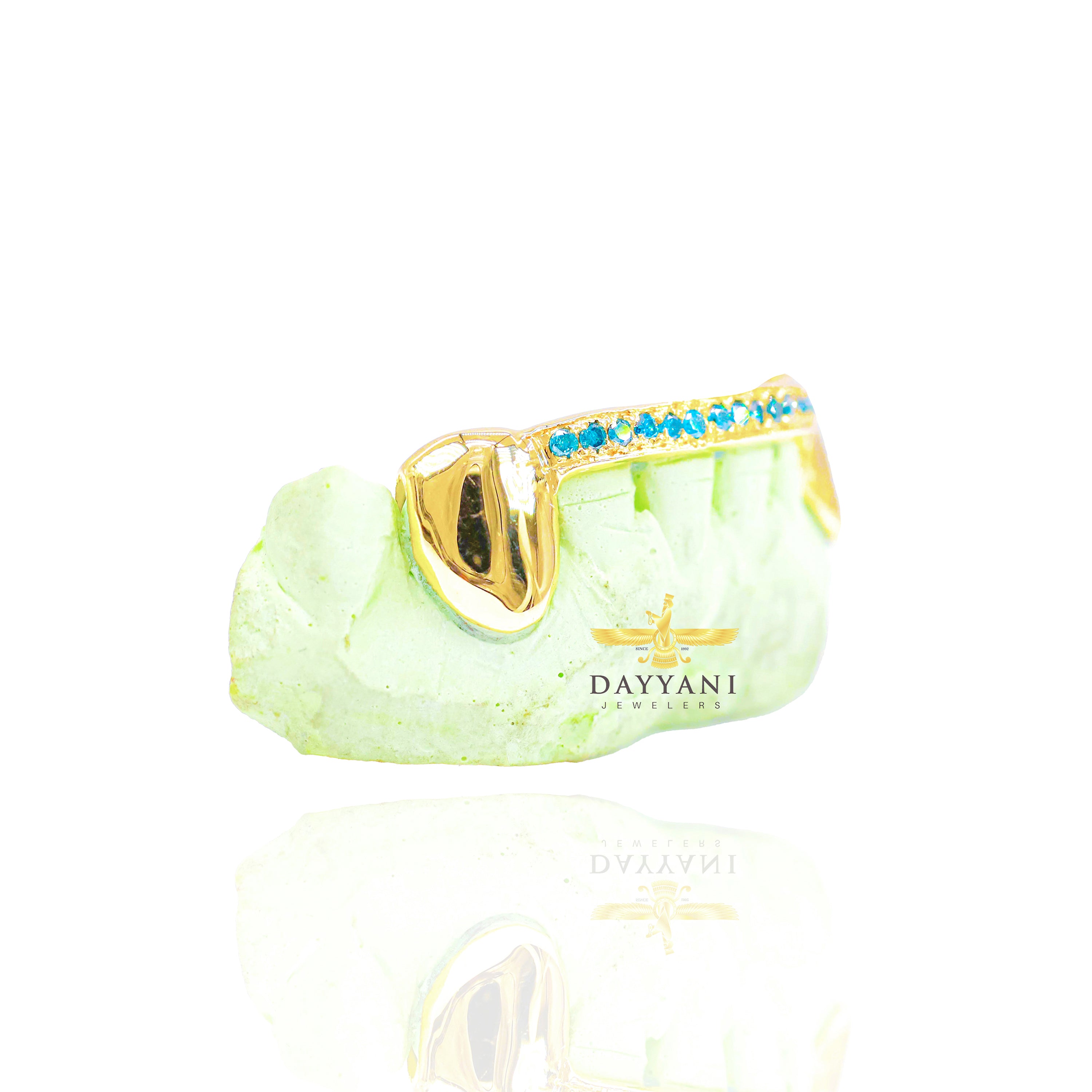 Custom ANY COLOR Gemstone One Row Bar Gold Grillz