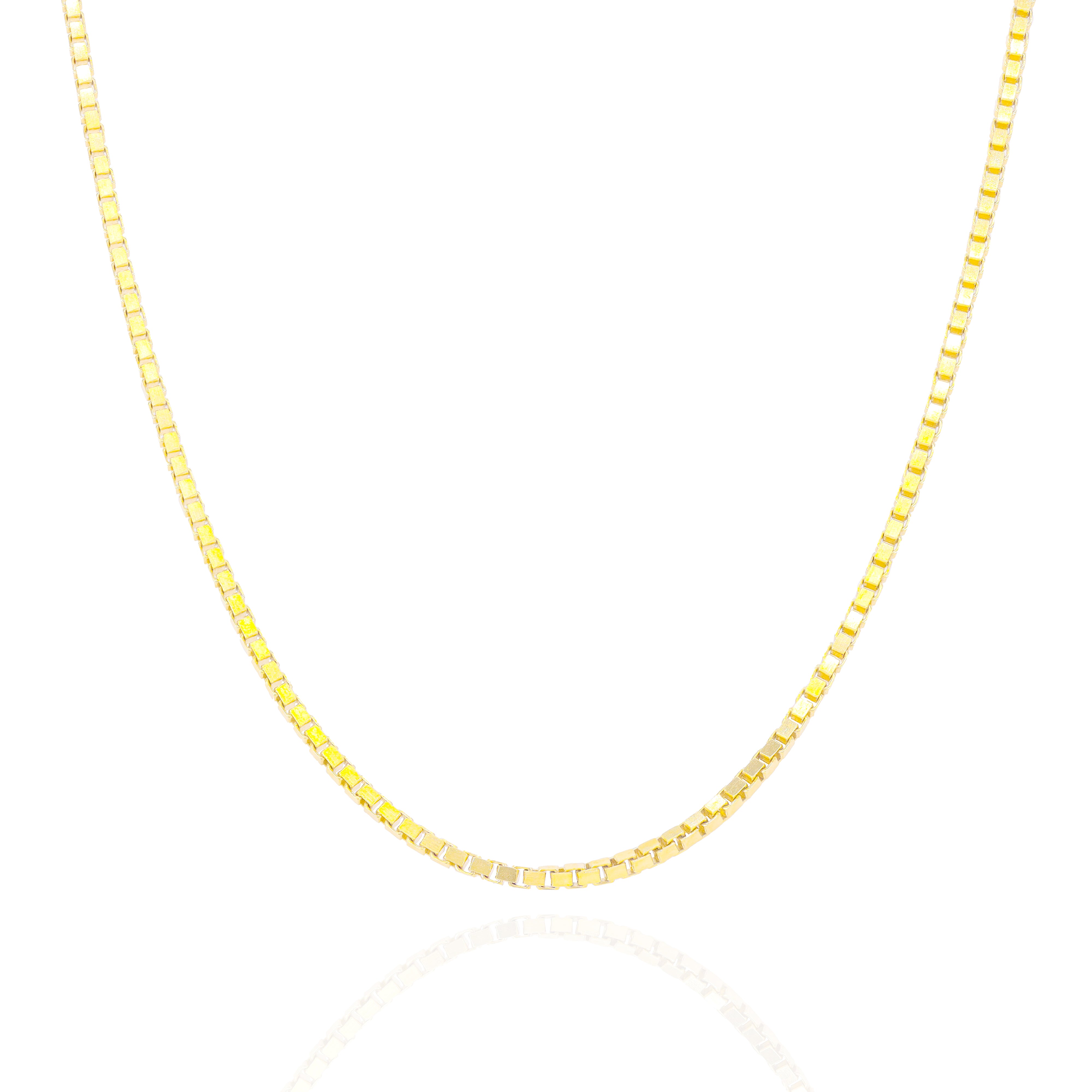 14KT Solid Box Link Yellow Gold Chain