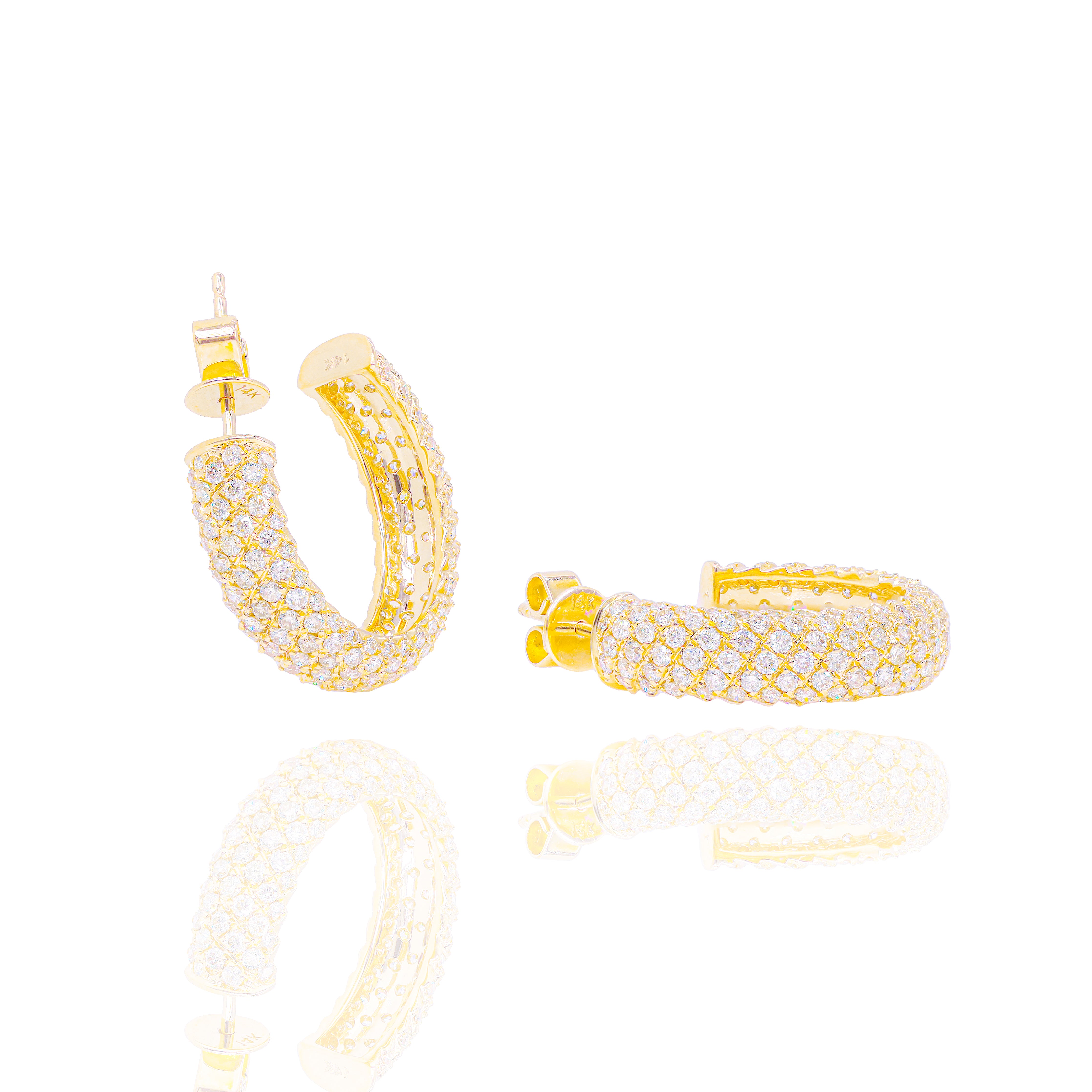 Beveled Diamond Hoop Earrings
