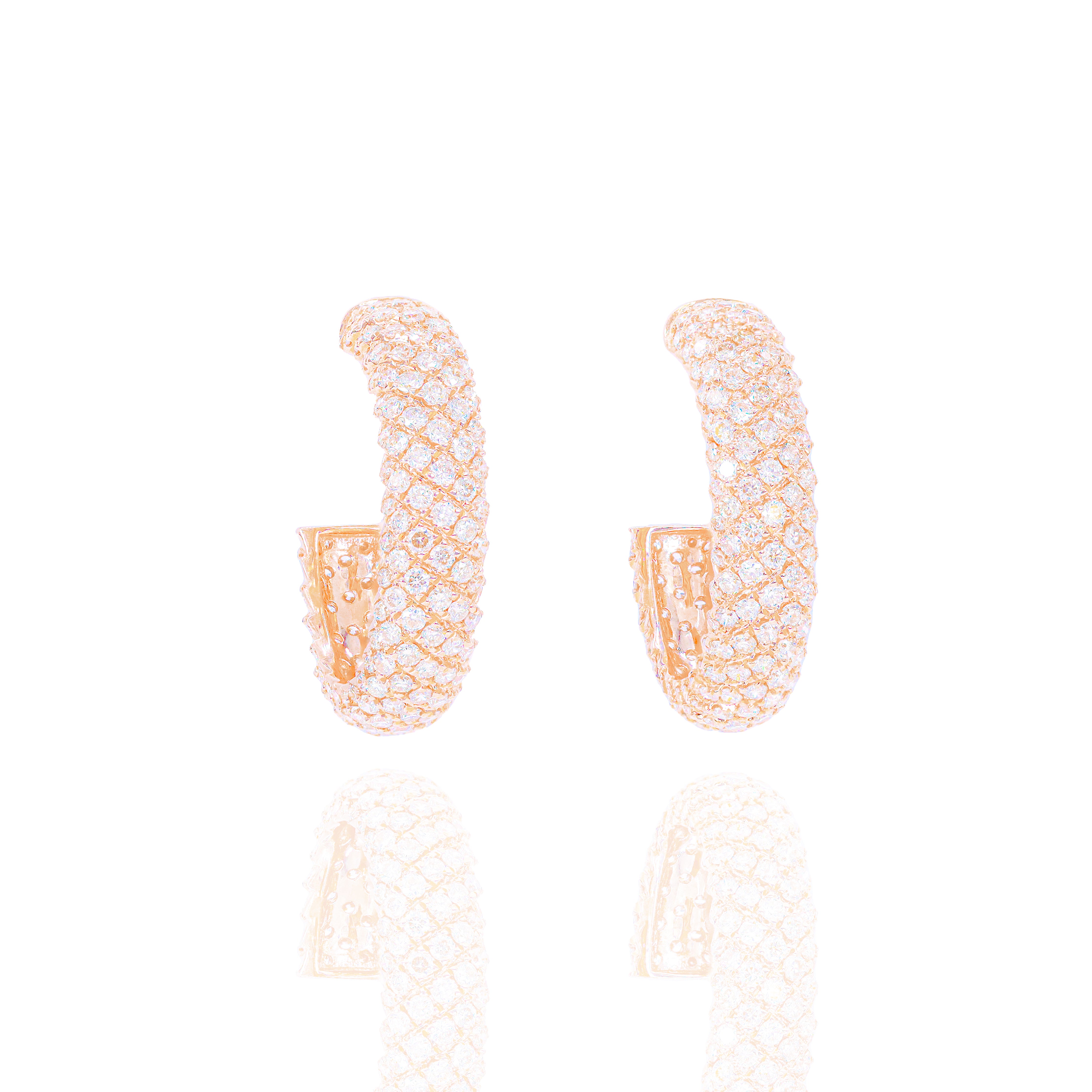 Beveled Diamond Hoop Earrings