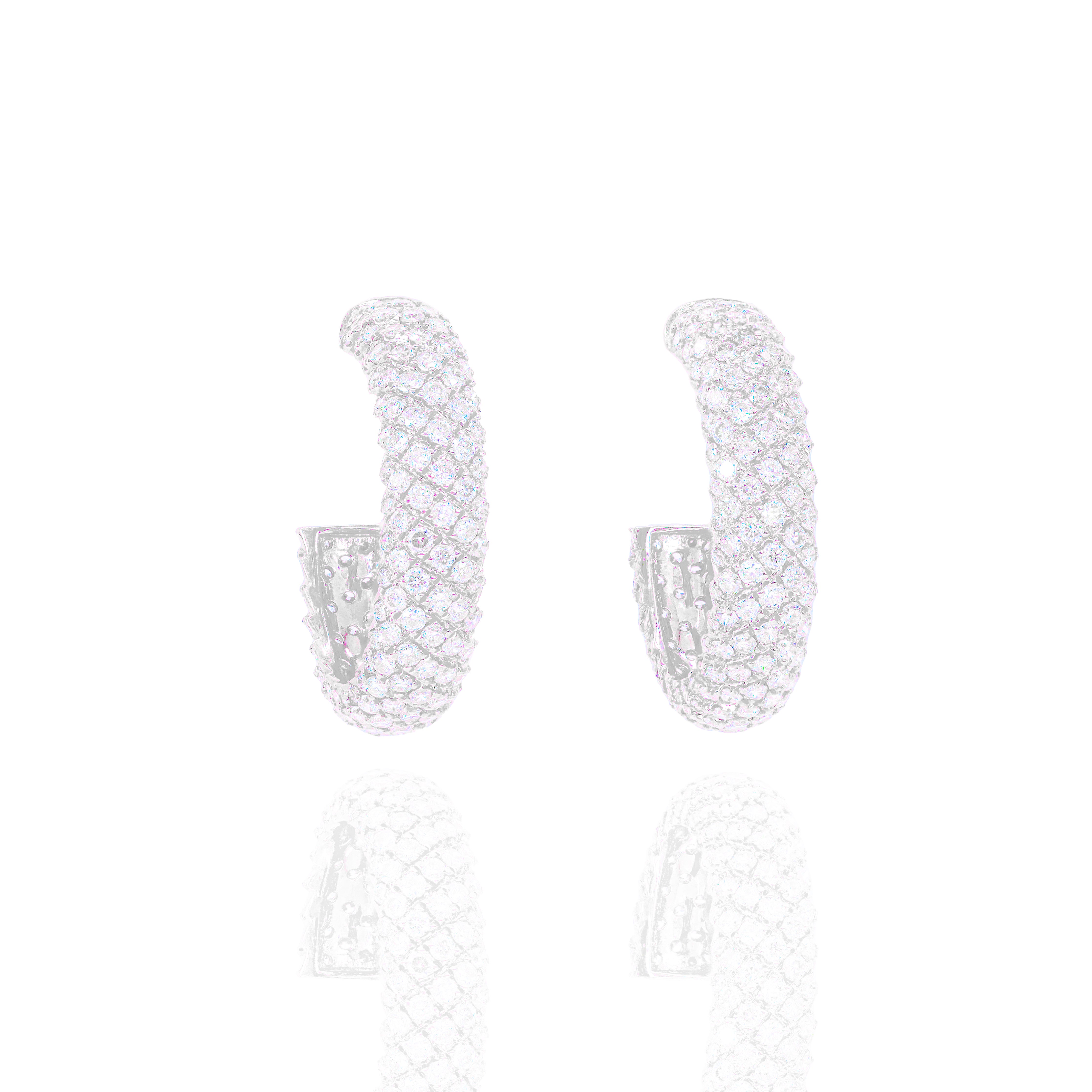 Beveled Diamond Hoop Earrings