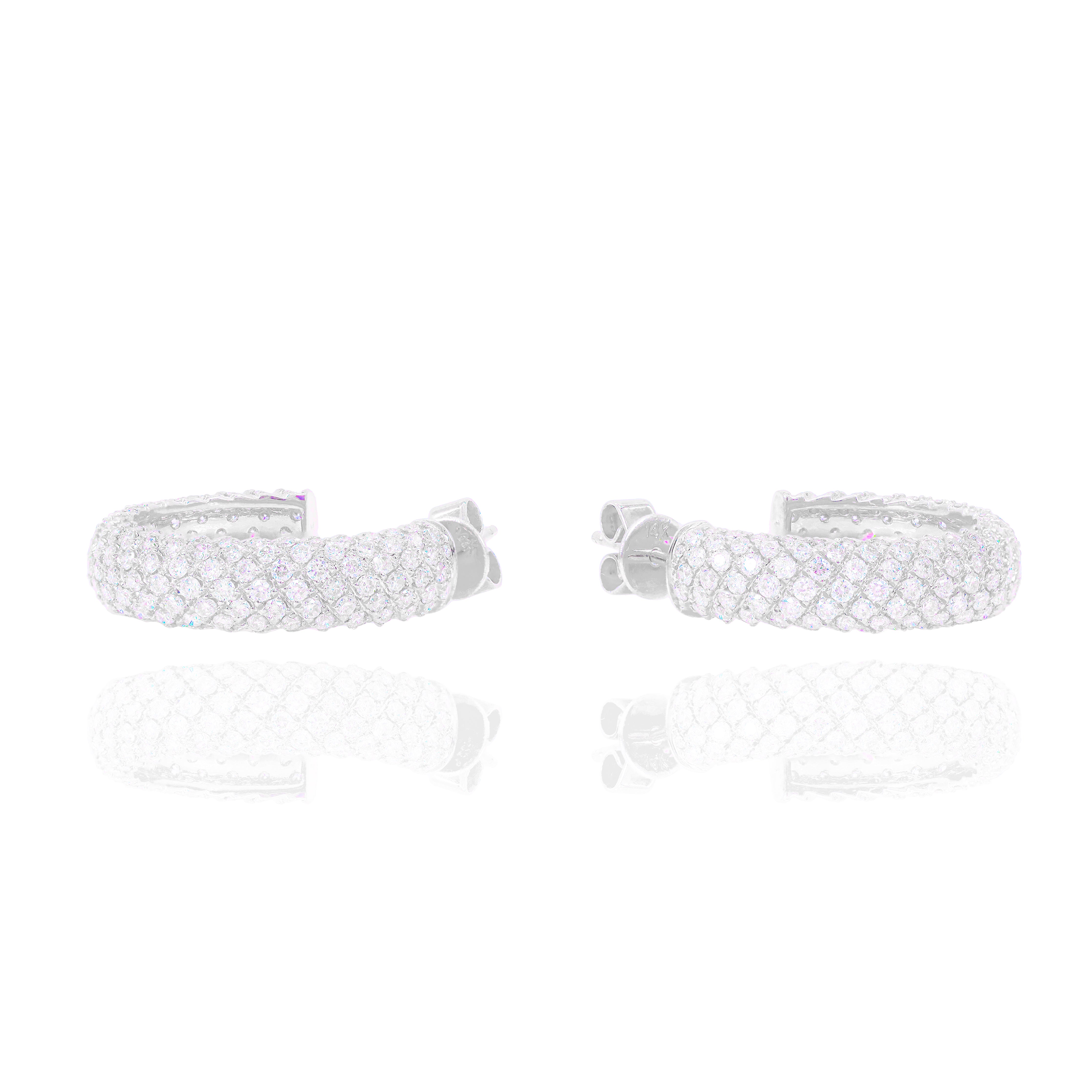 Beveled Diamond Hoop Earrings