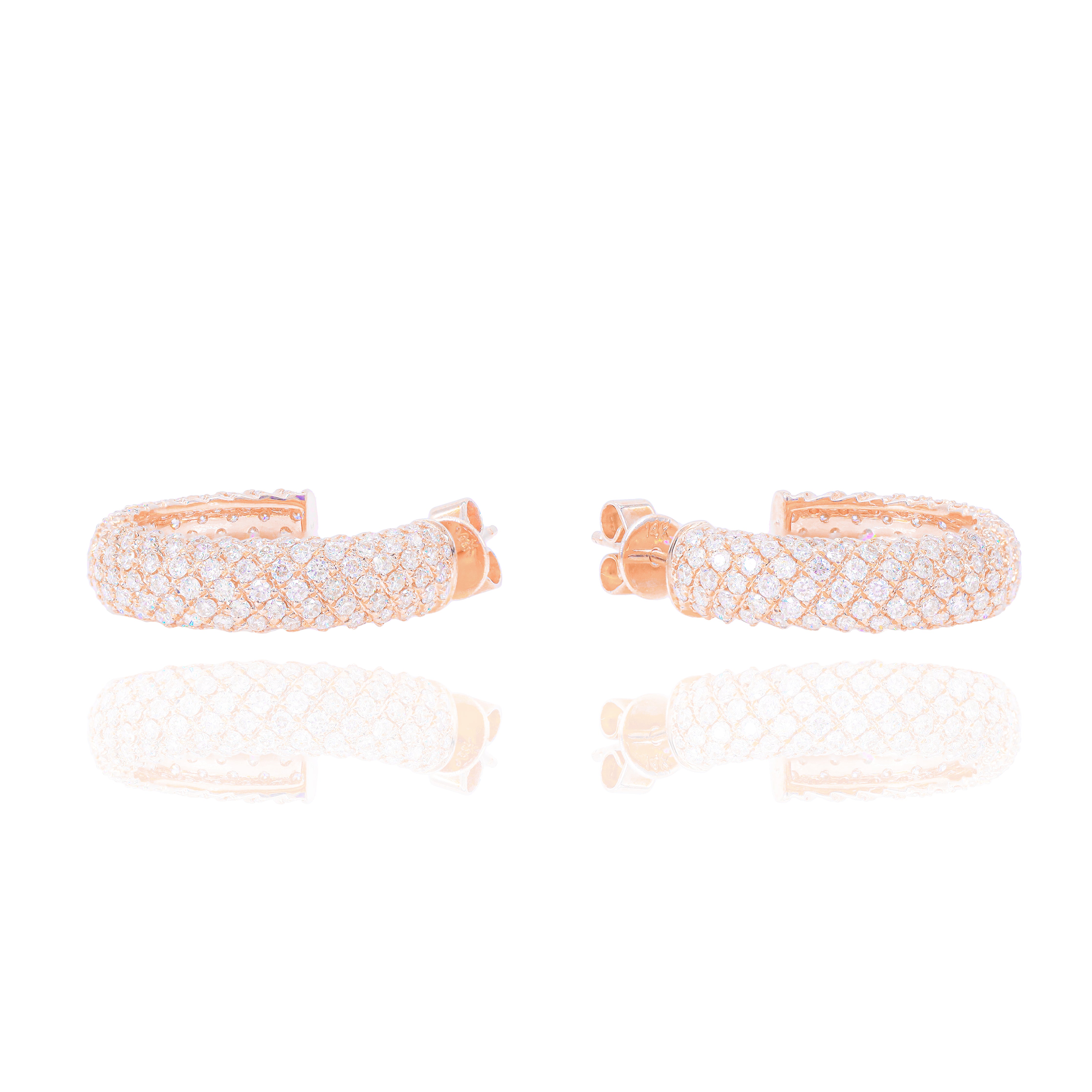 Beveled Diamond Hoop Earrings