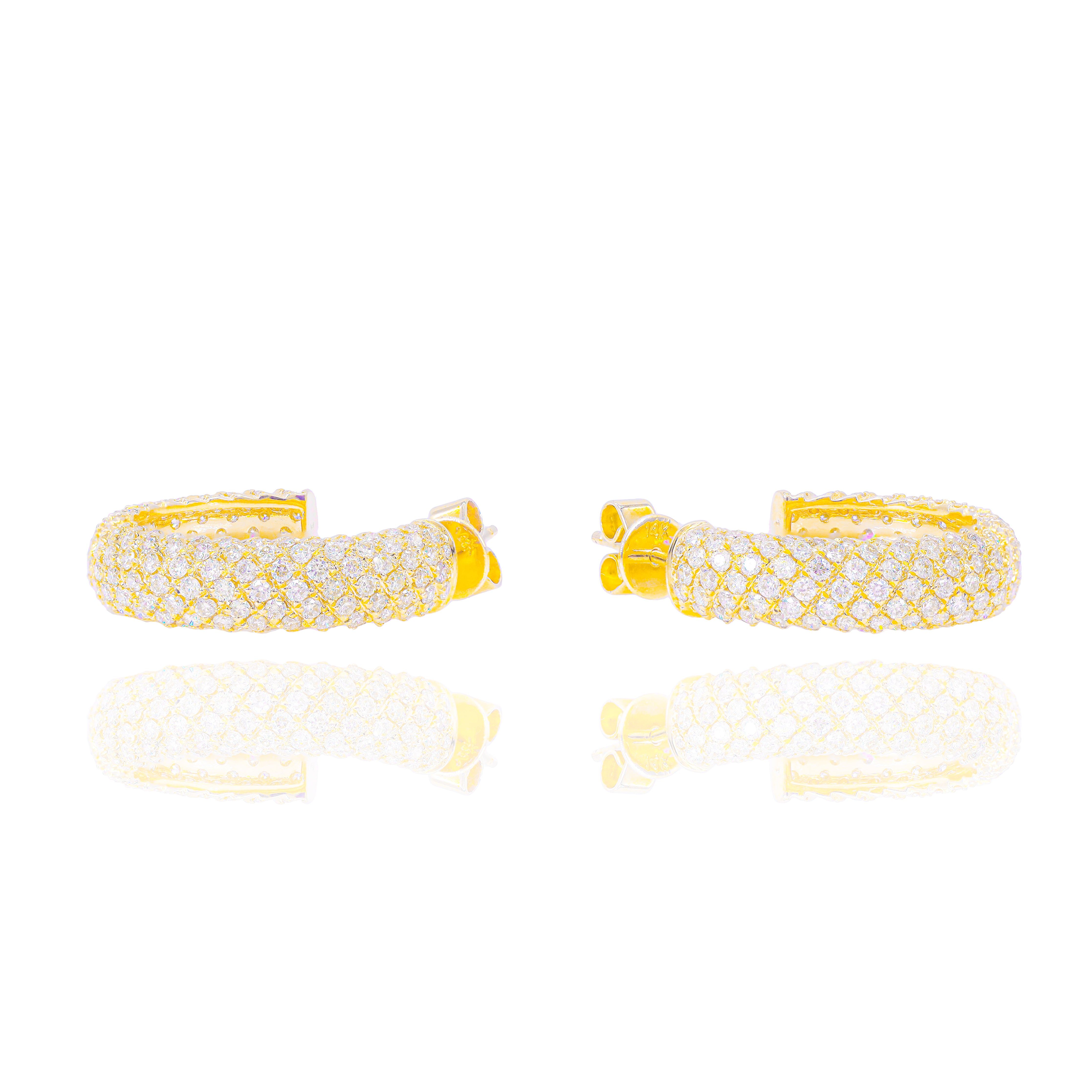 Beveled Diamond Hoop Earrings