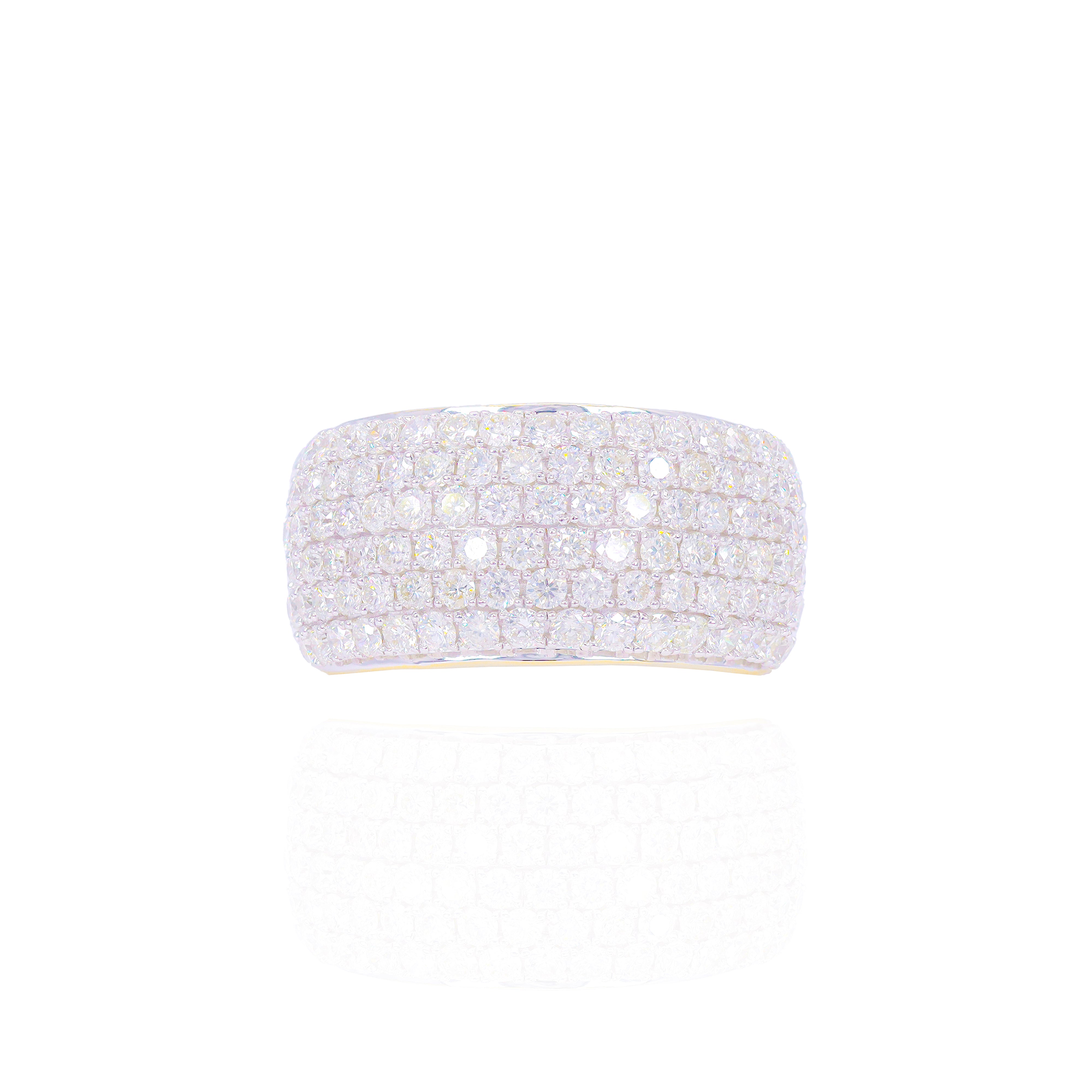 6 Row Bubbly Diamond Ring
