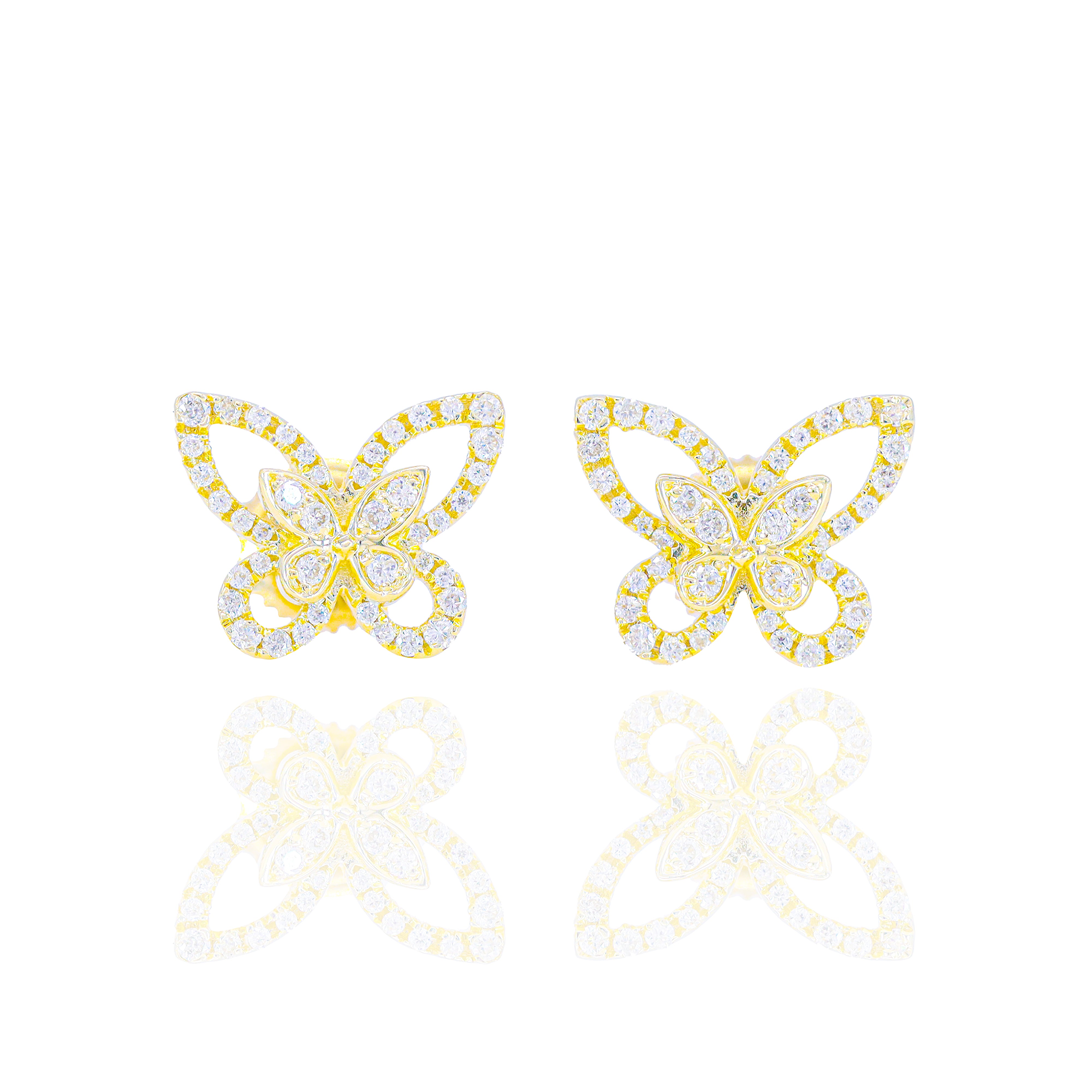 Butterfly Outline Diamond Earrings