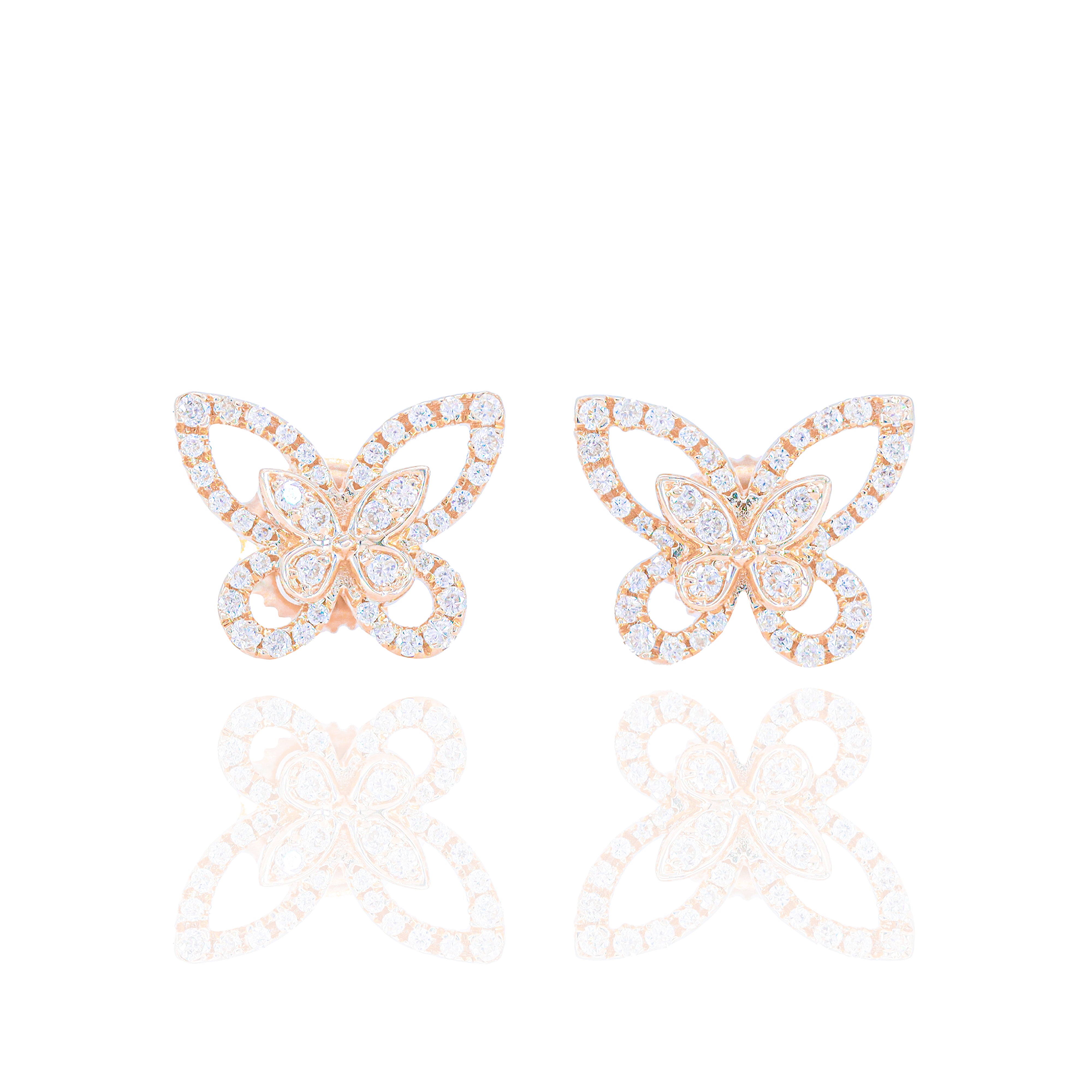 Butterfly Outline Diamond Earrings