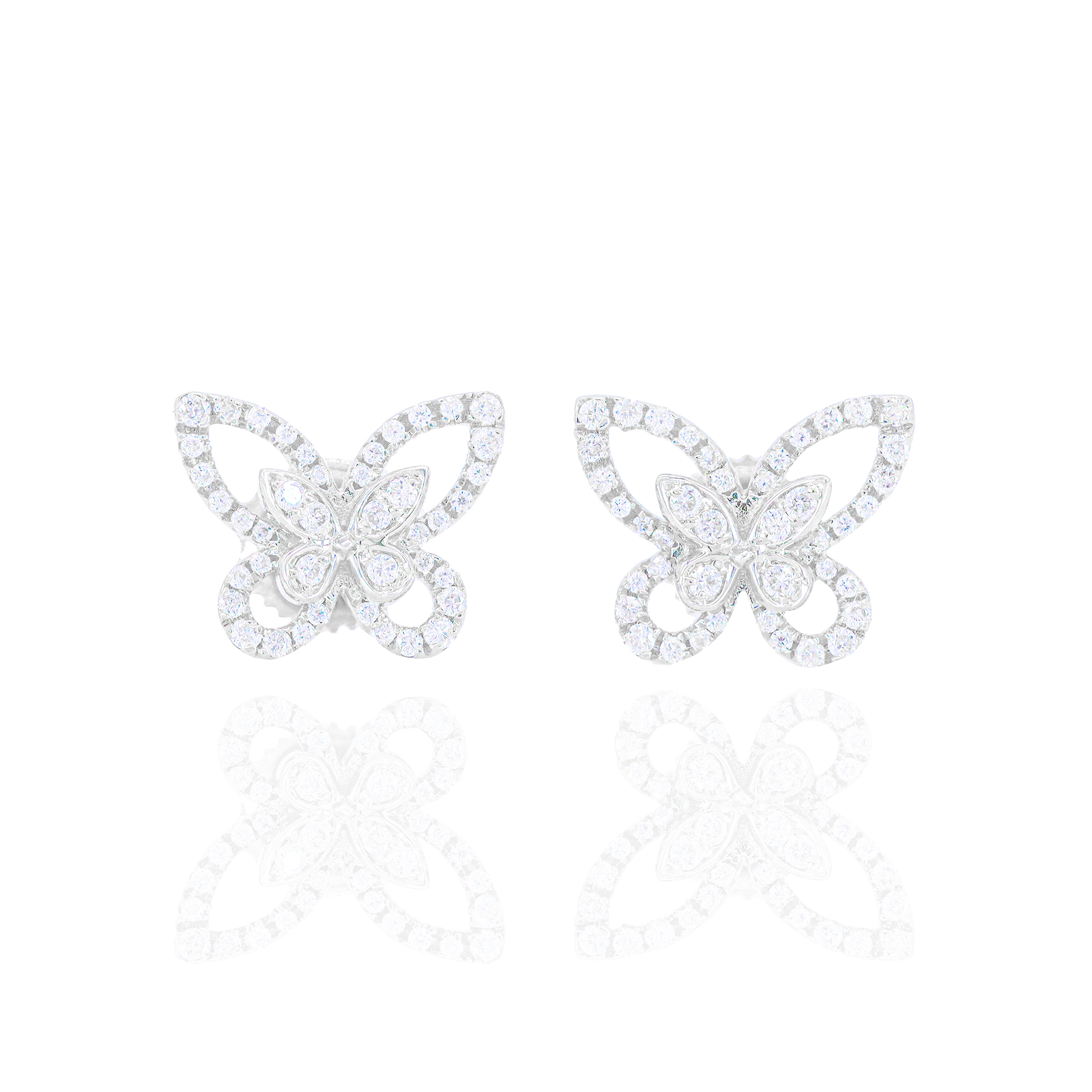 Butterfly Outline Diamond Earrings