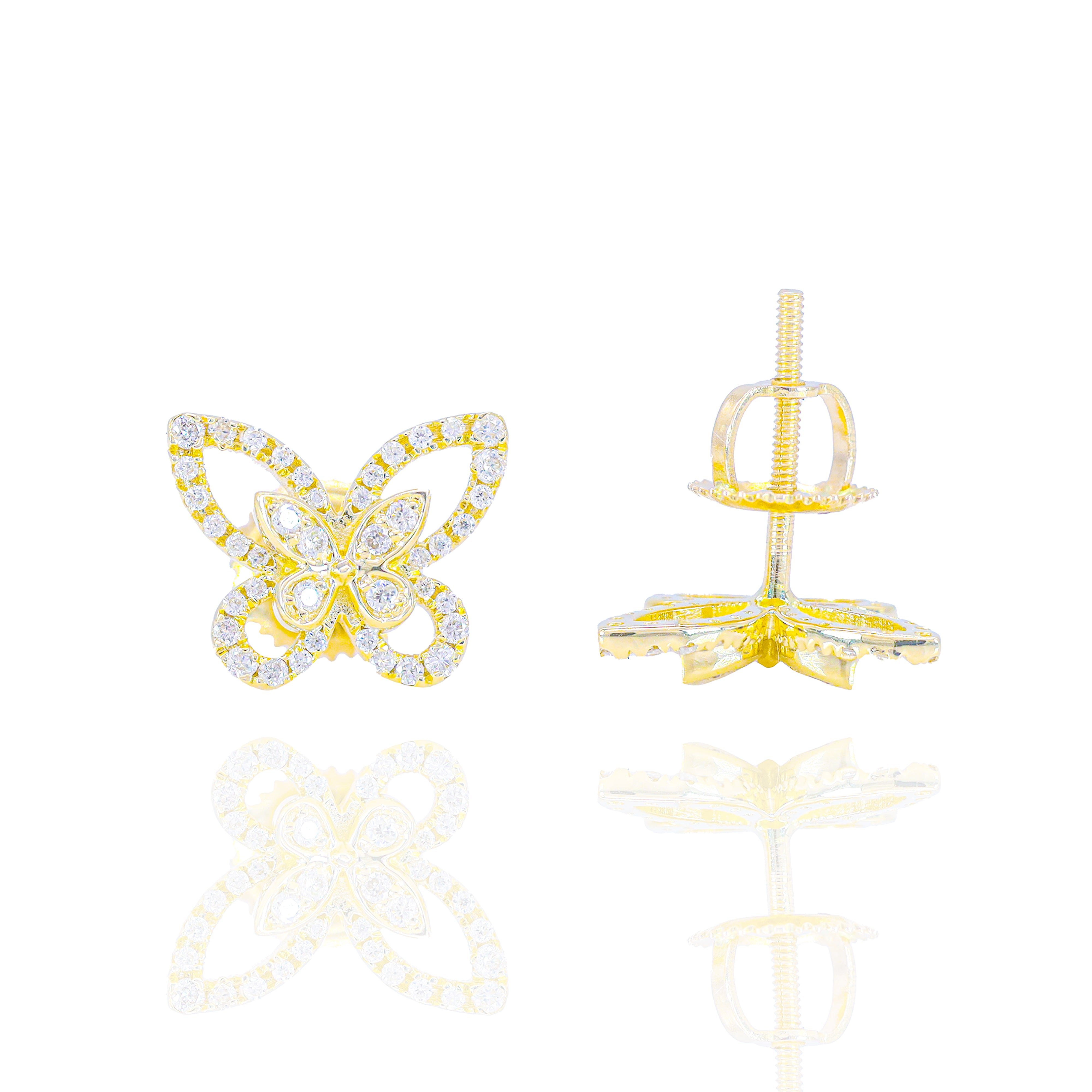 Butterfly Outline Diamond Earrings