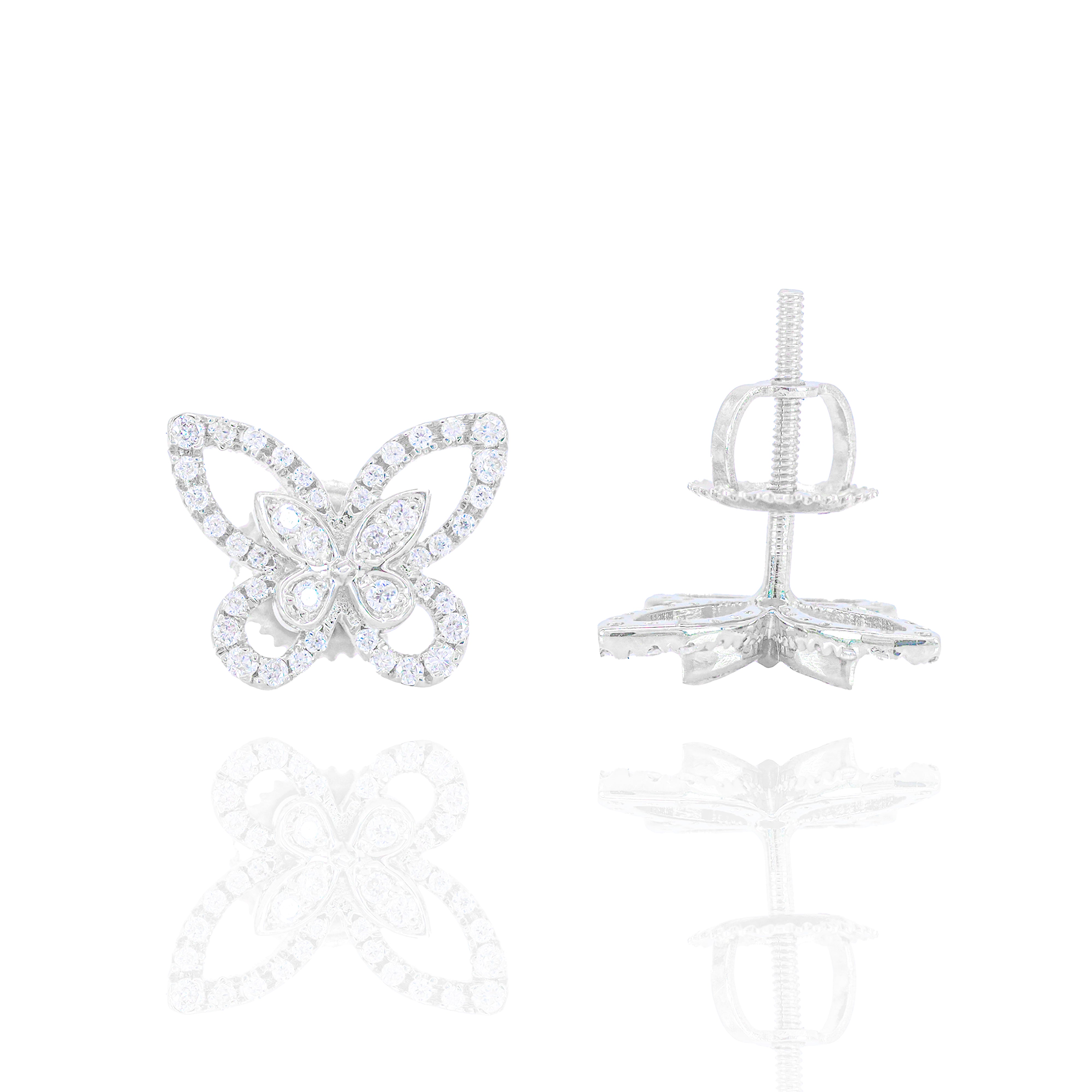 Butterfly Outline Diamond Earrings