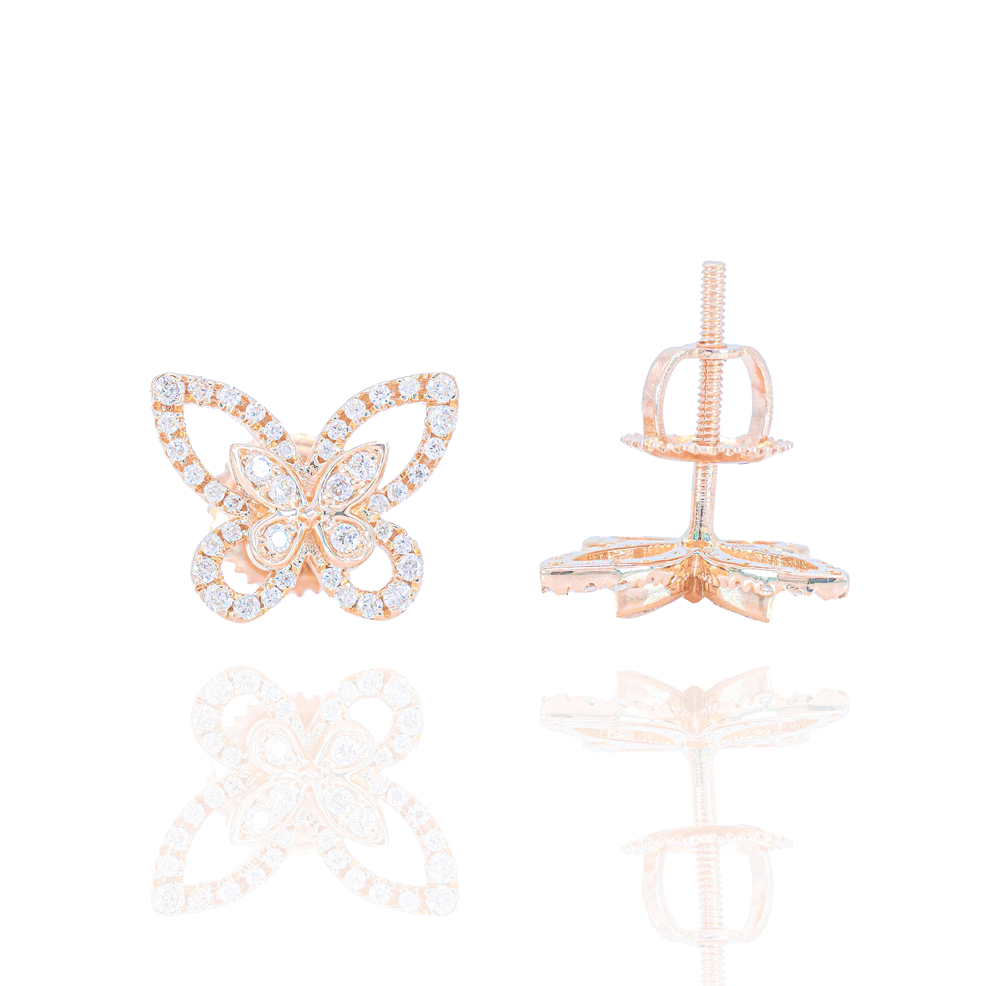 Butterfly Outline Diamond Earrings
