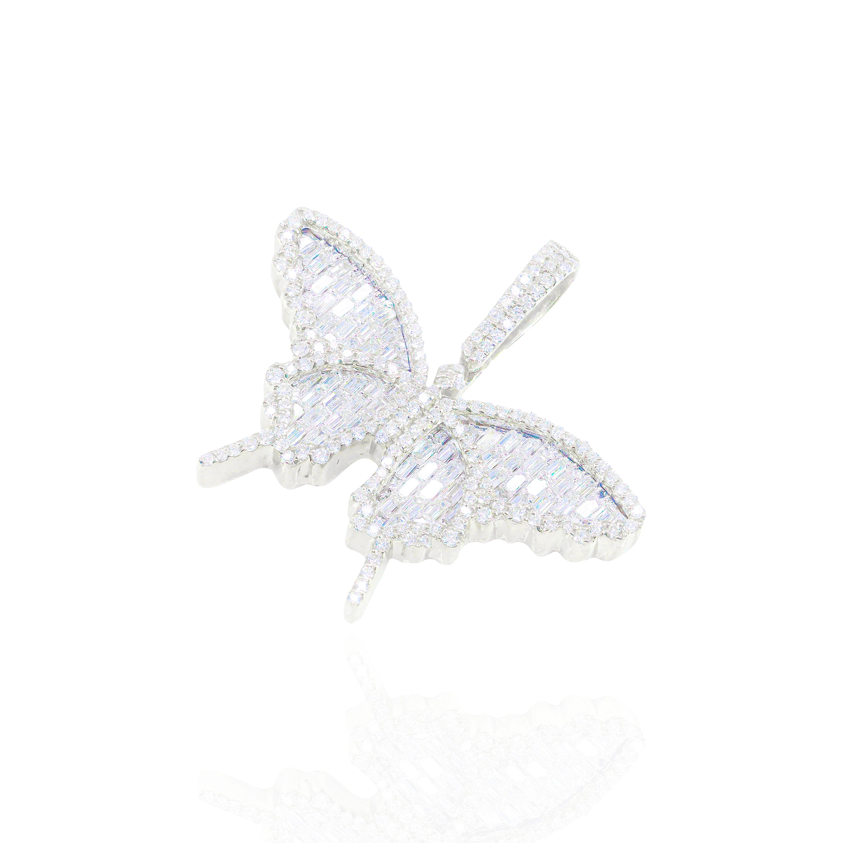 Butterfly Emerald Diamond Pendant