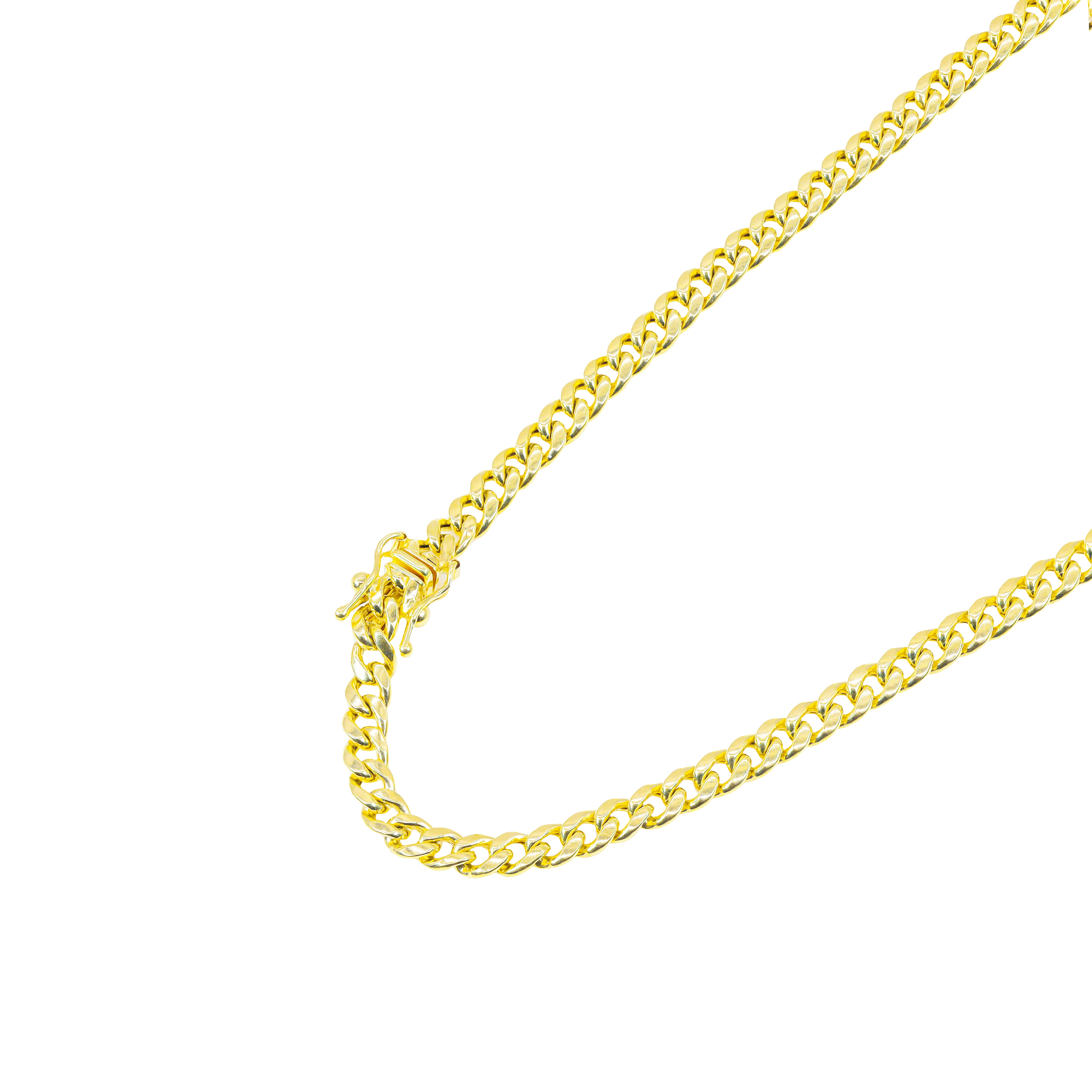 10KT Solid Miami Cuban Link Yellow Gold Chain