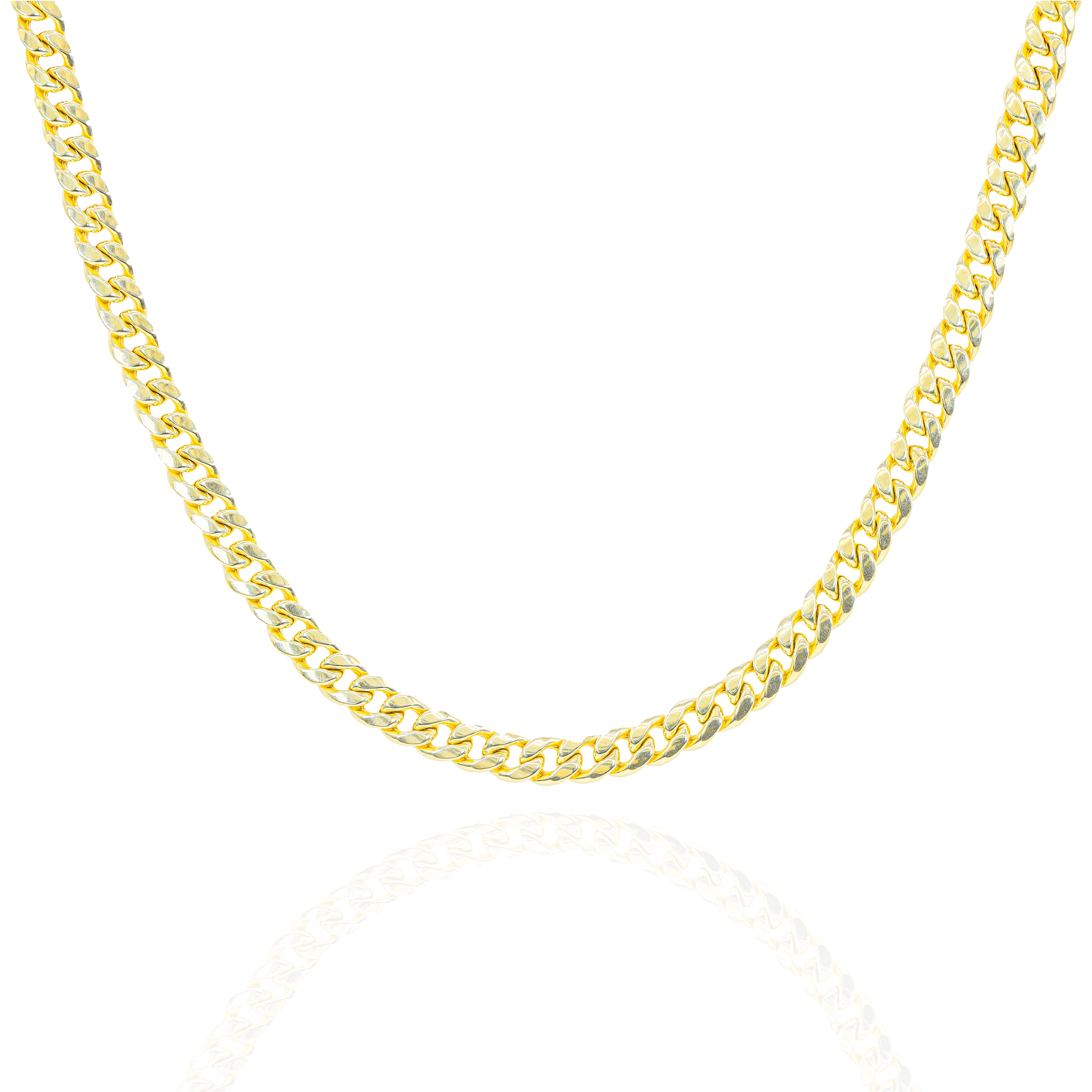 10KT Solid Miami Cuban Link Yellow Gold Chain