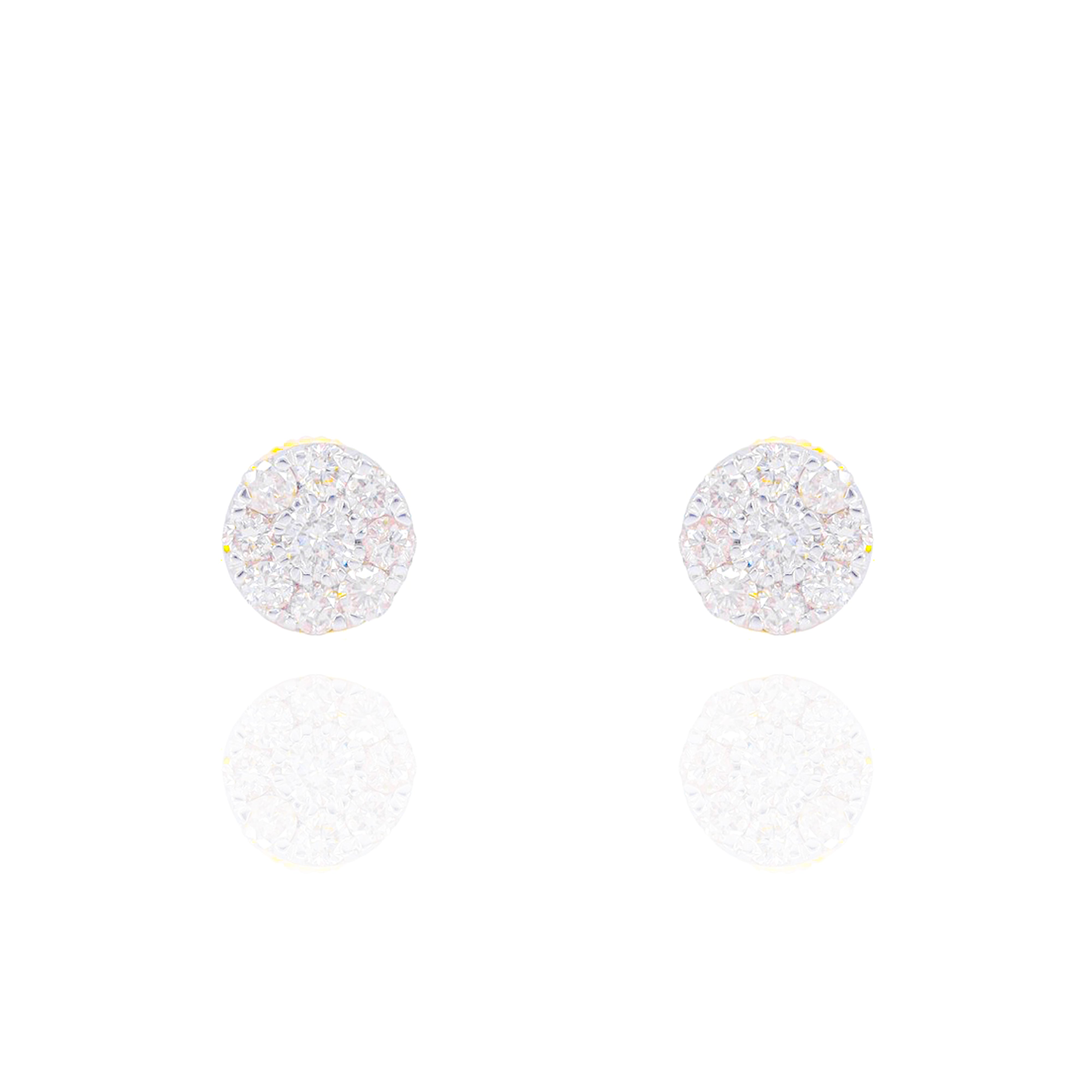 Cluster Diamond Earrings w/ Center Diamond