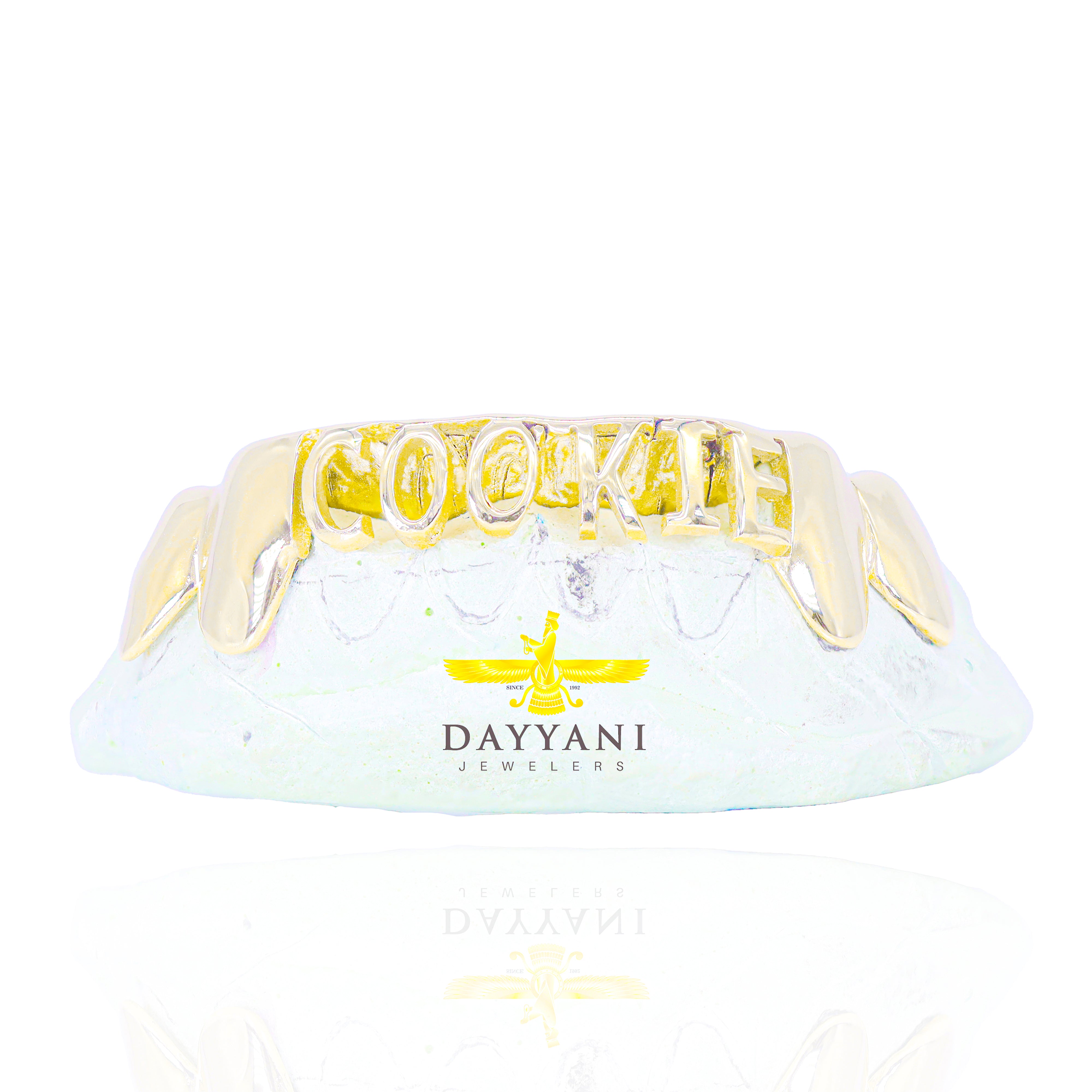 Custom 8 Teeth w/ Custom Name Front Bar Grillz