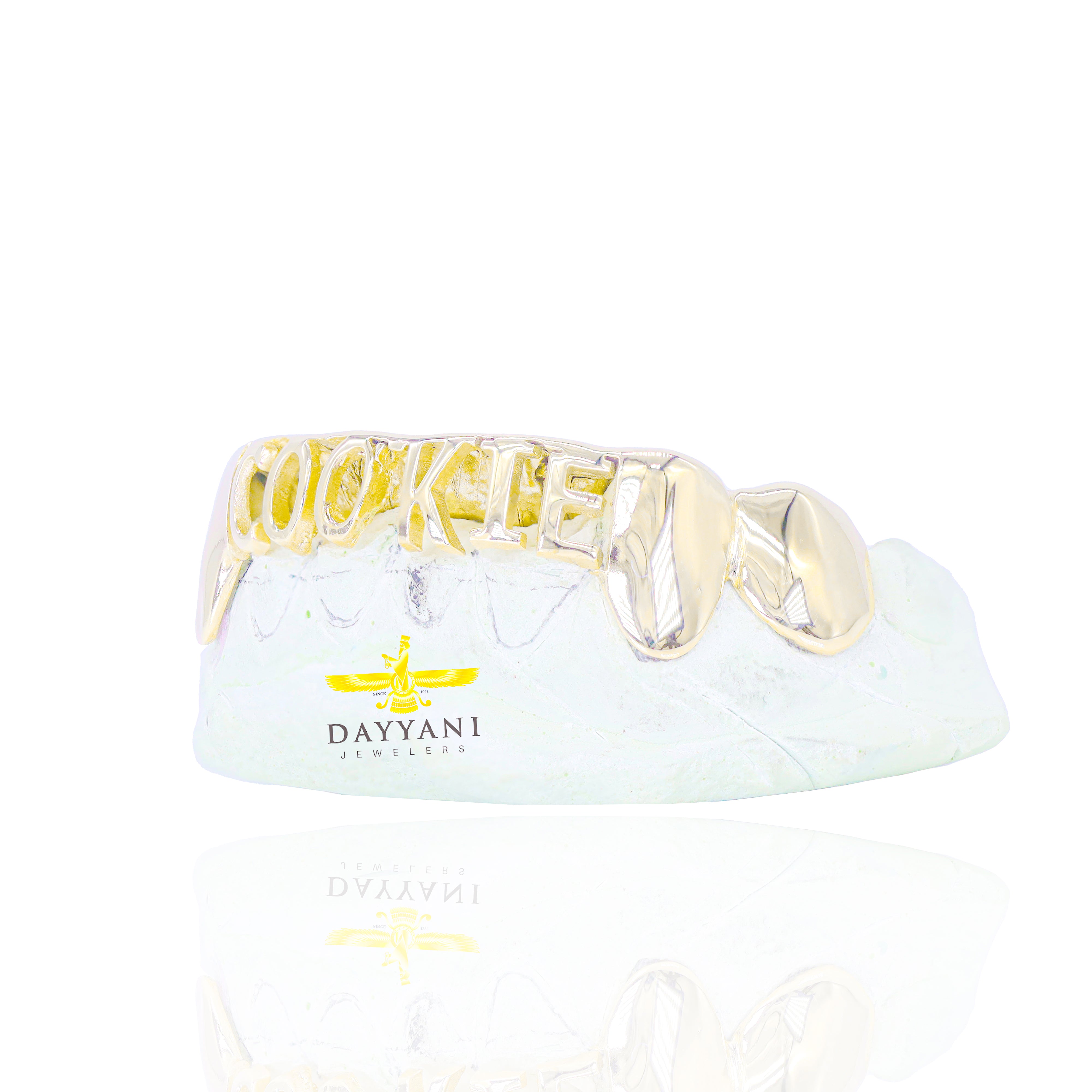 Custom 8 Teeth w/ Custom Name Front Bar Grillz