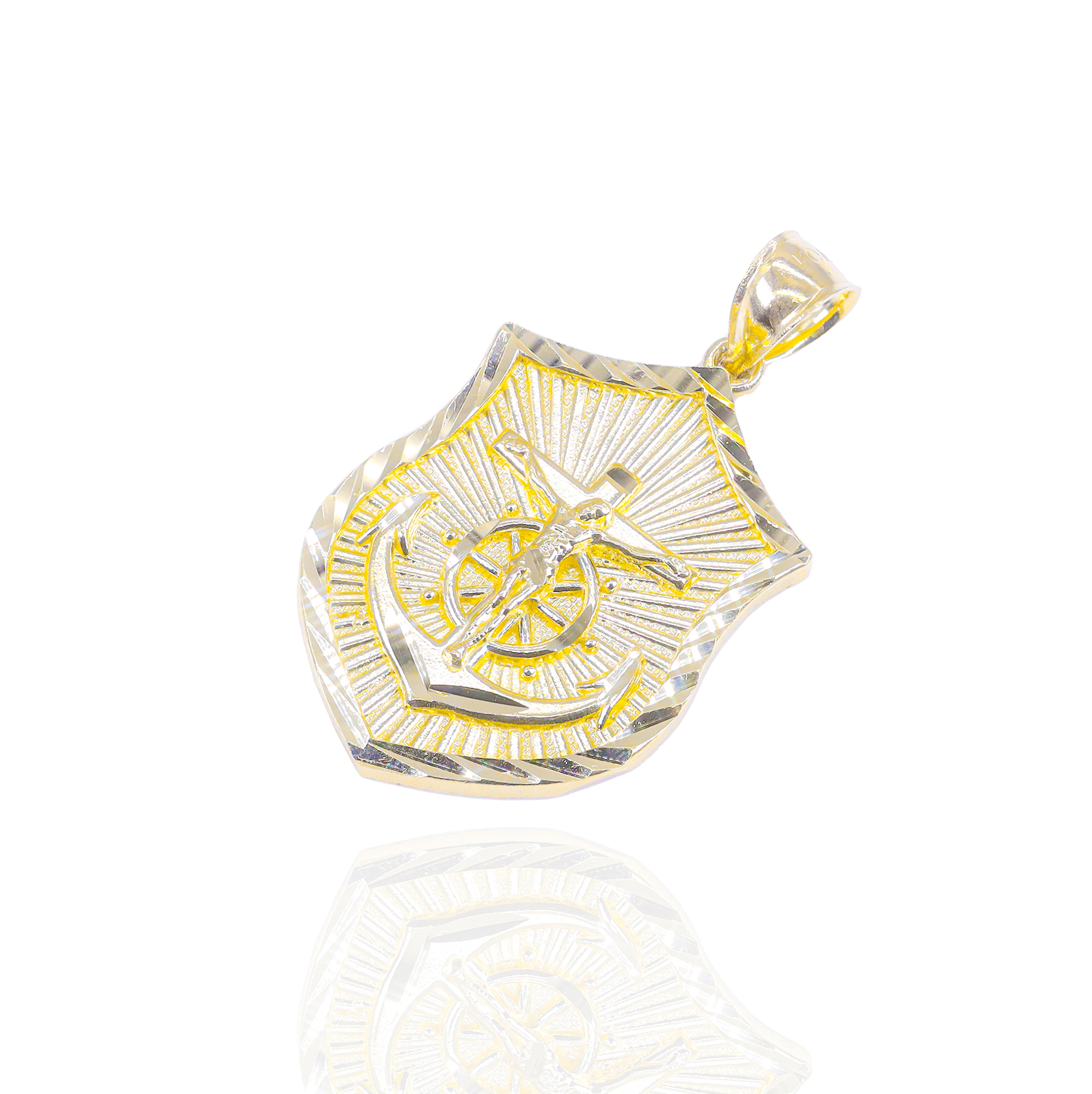 Solid Gold Anchor Badge Pendant