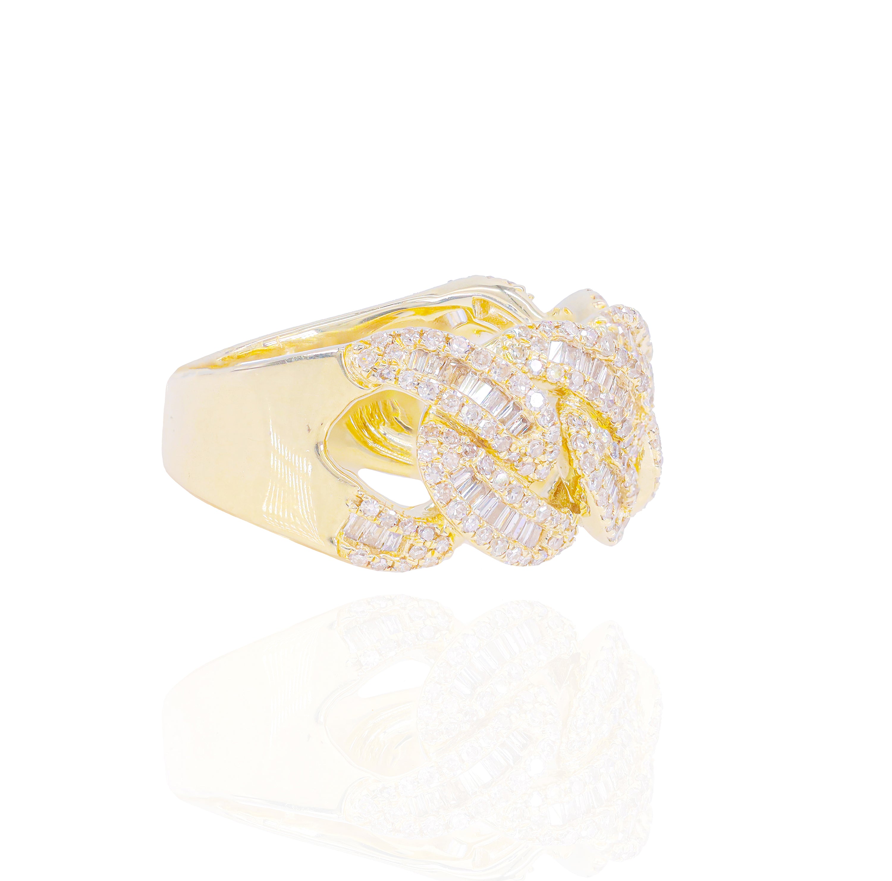12.5mm Baguette Cuban Diamond Ring